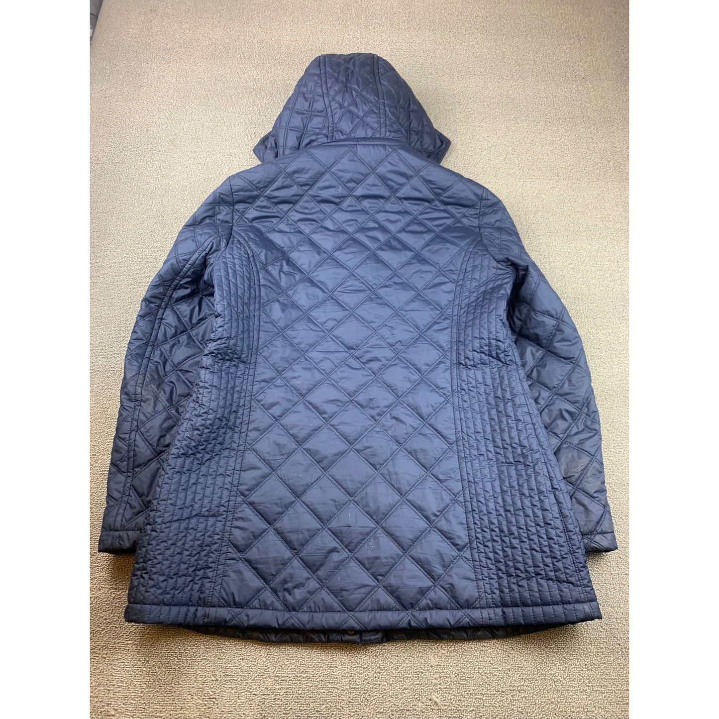 Andrew Marc New York Womens Large Blue Down Quilted Puffer Coat