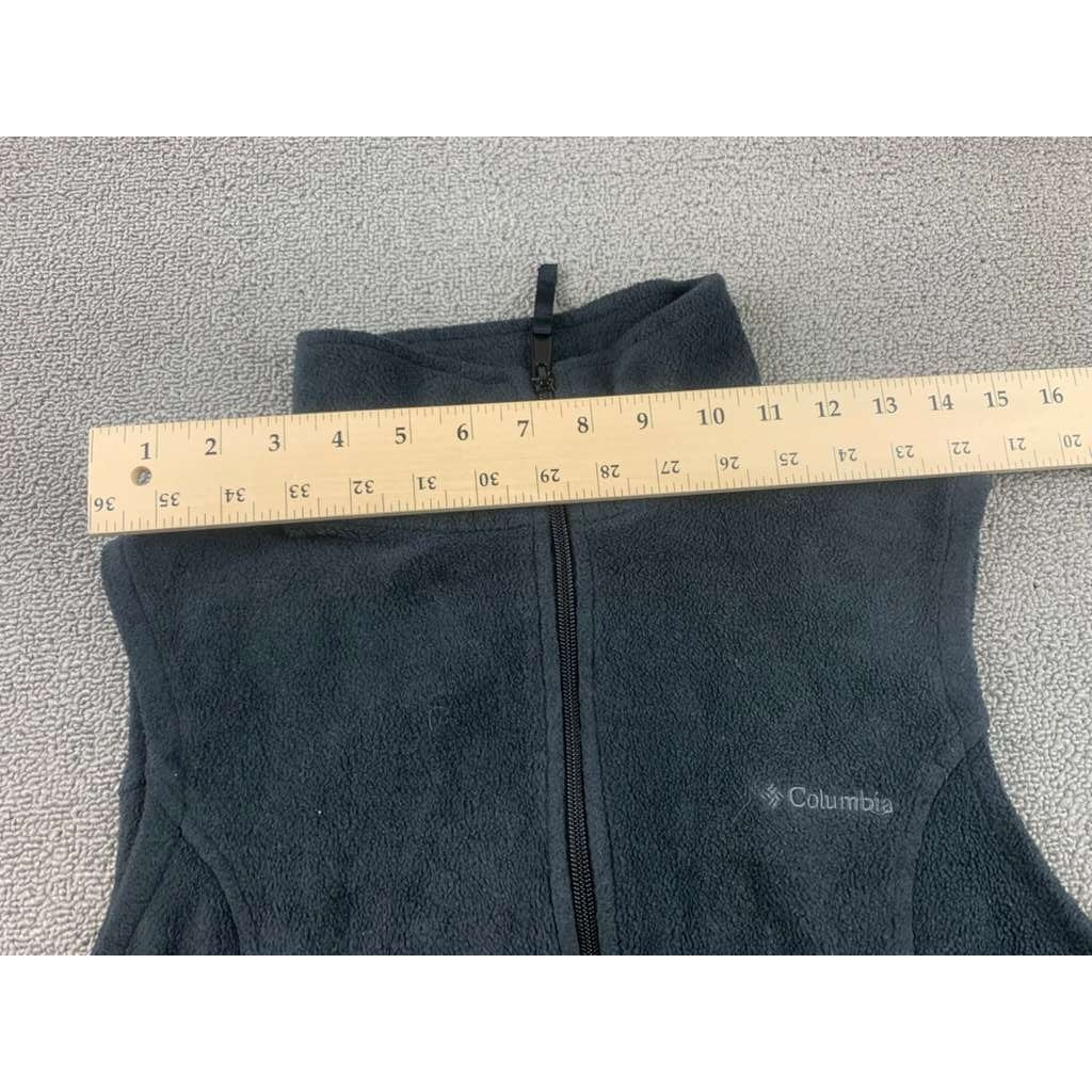 Columbia Women's Medium Dark Green Sleeveless Full-Zip High-Neck Fleece Vest