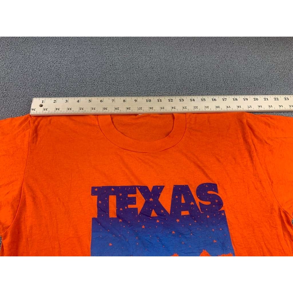 Vintage Soffe Shirts Men XL Orange Blue Texas Graphic Horses USA T Shirt