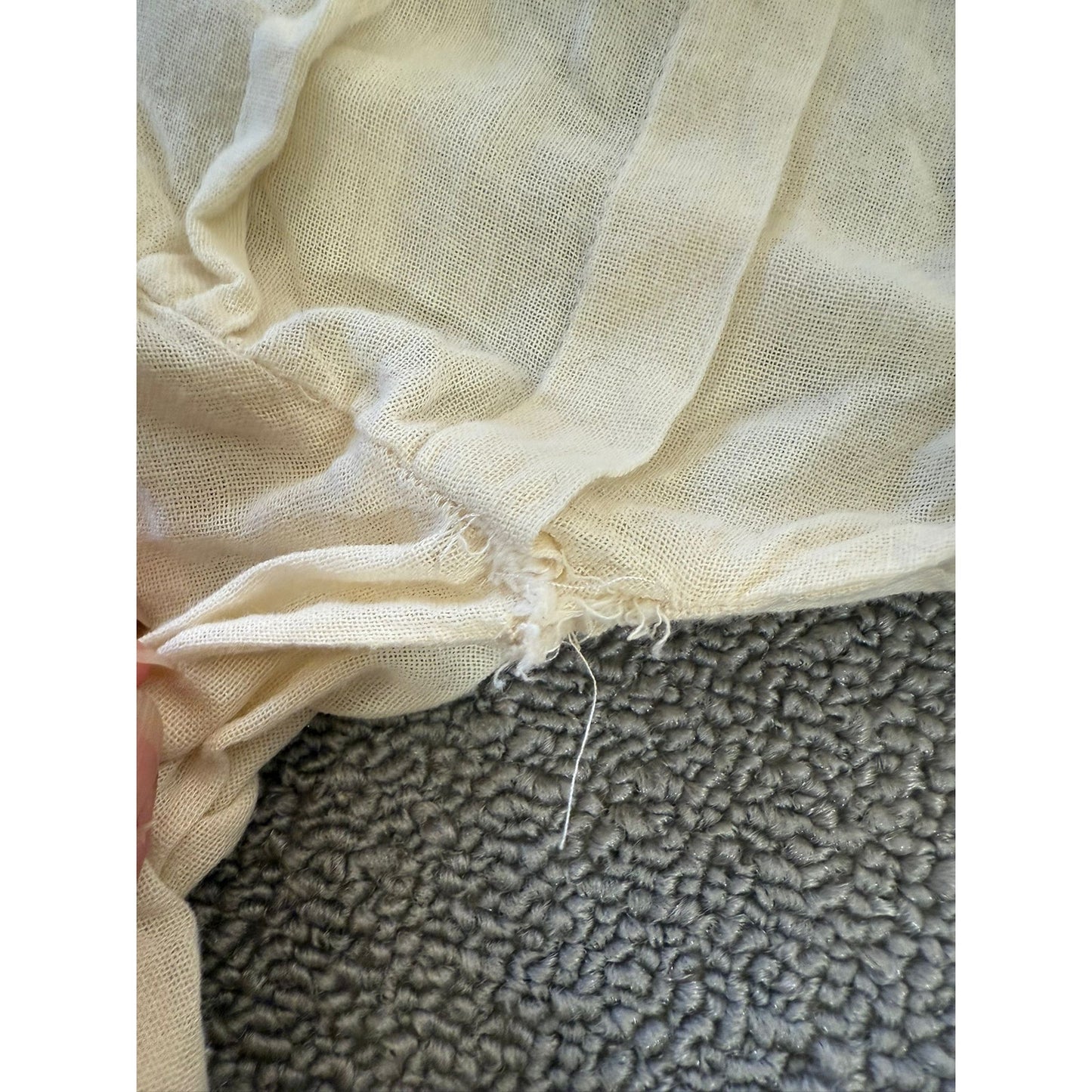 Etoile Isabel Marant Women's Size 1Cream Cotton Blend Ruffle Puff Sleeve Top