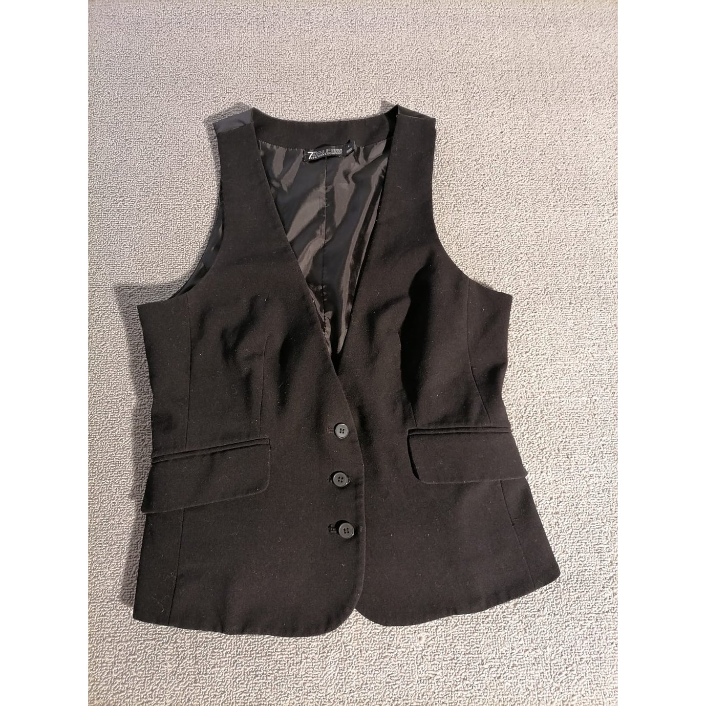7th AVENUE DESIGN STUDIO 6 Female N Y & Co Black Workwear Button Front Vest