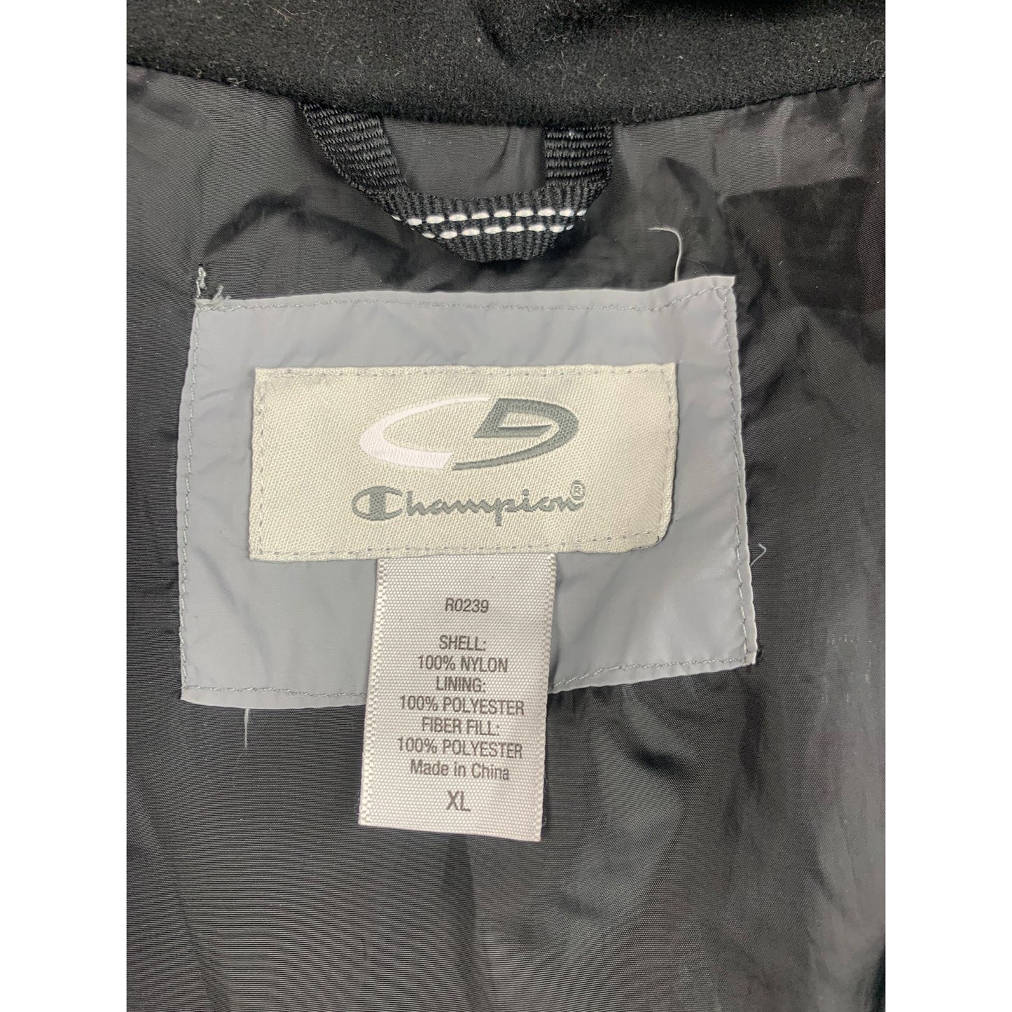 Champion Men's XL Gray Omni Insulated Puffer Jacket With Hood