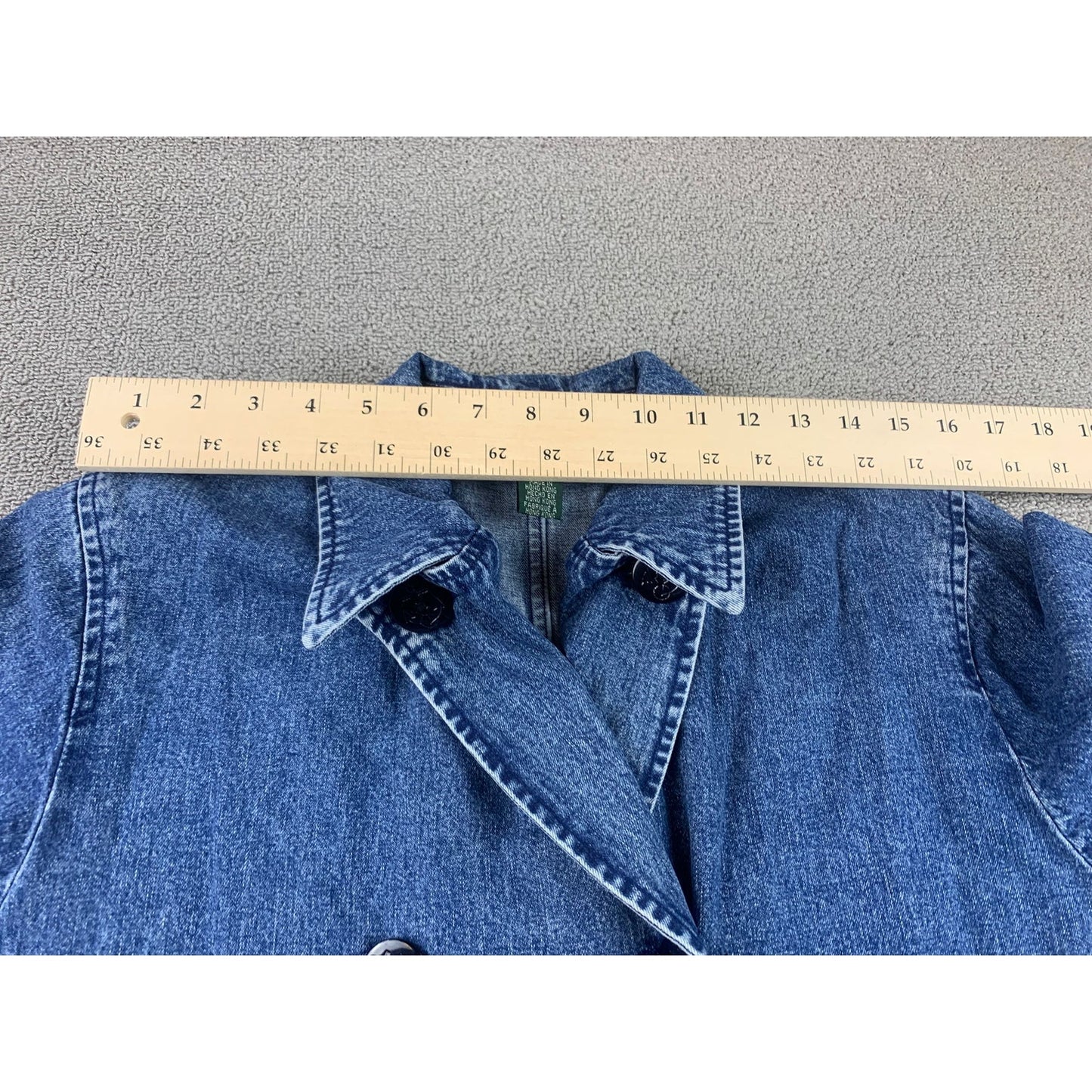 Vintage Lauren Jeans Co Ralph Women's Denim Peacoat Size Medium Made Hong Kong