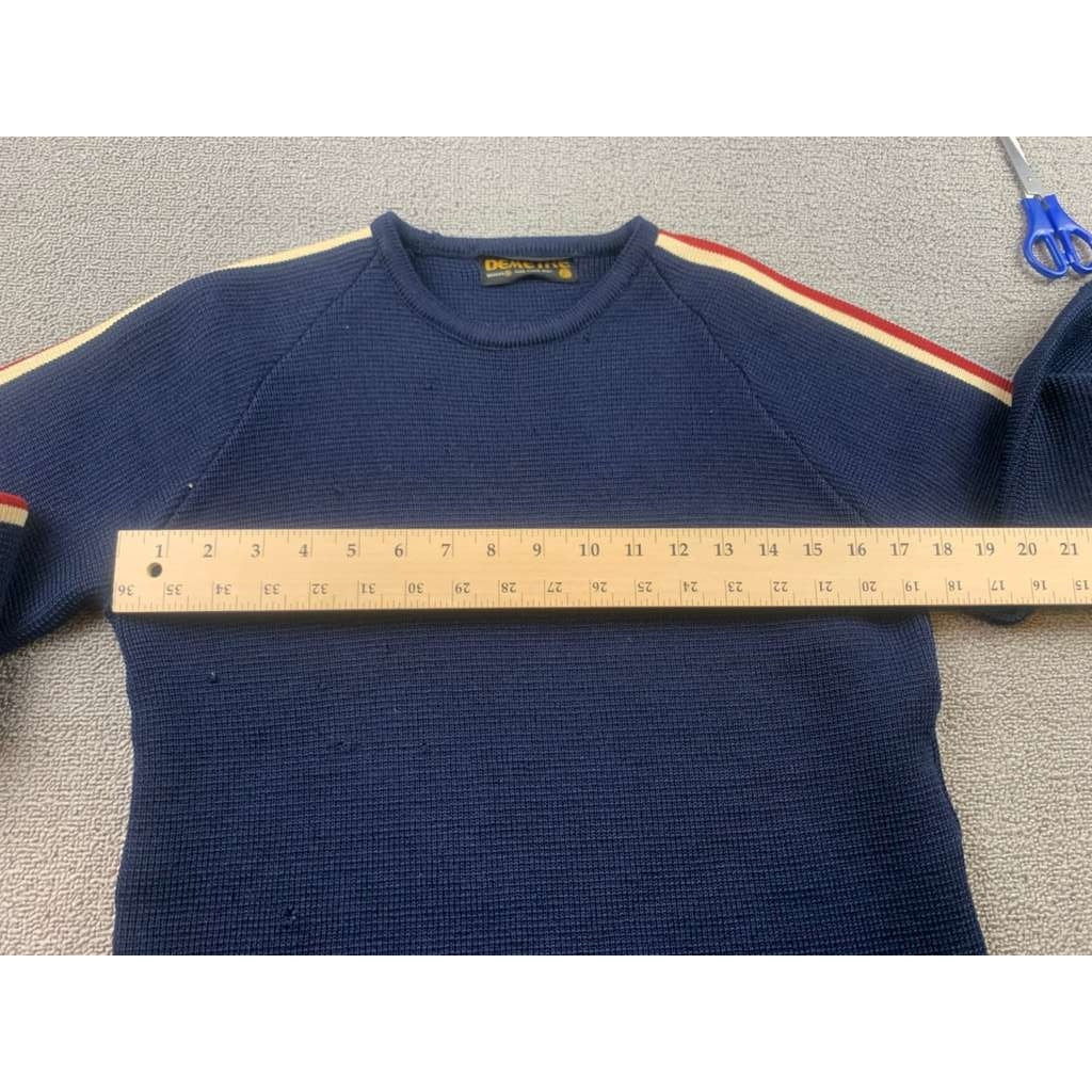 Demetre Wool Sweater Women S Navy Stripe Sleeve Vintage Ski Pullover