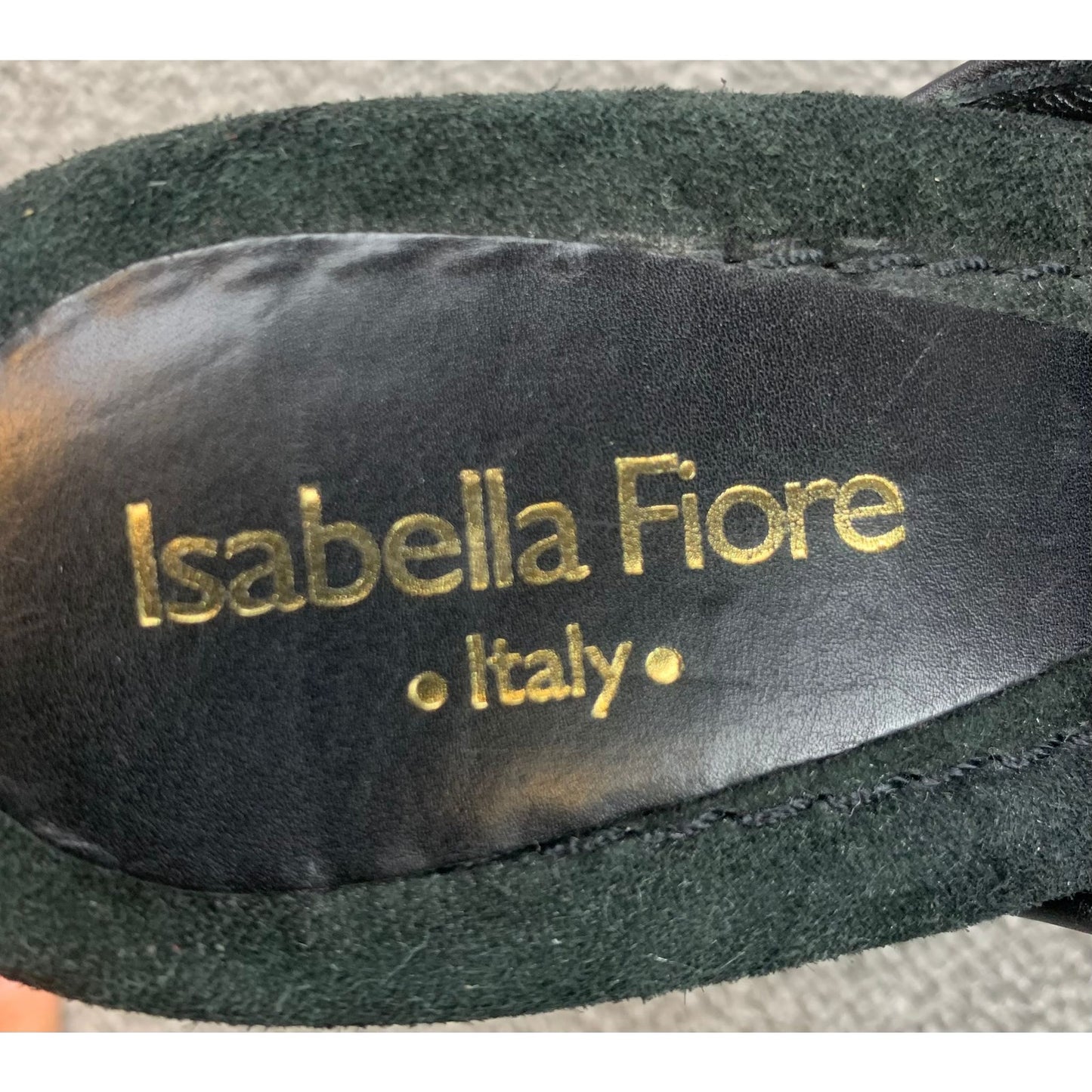 Isabella Fiore Suede Clogs Heel Shoes Womens 8 Made in Italy Fringe Studded