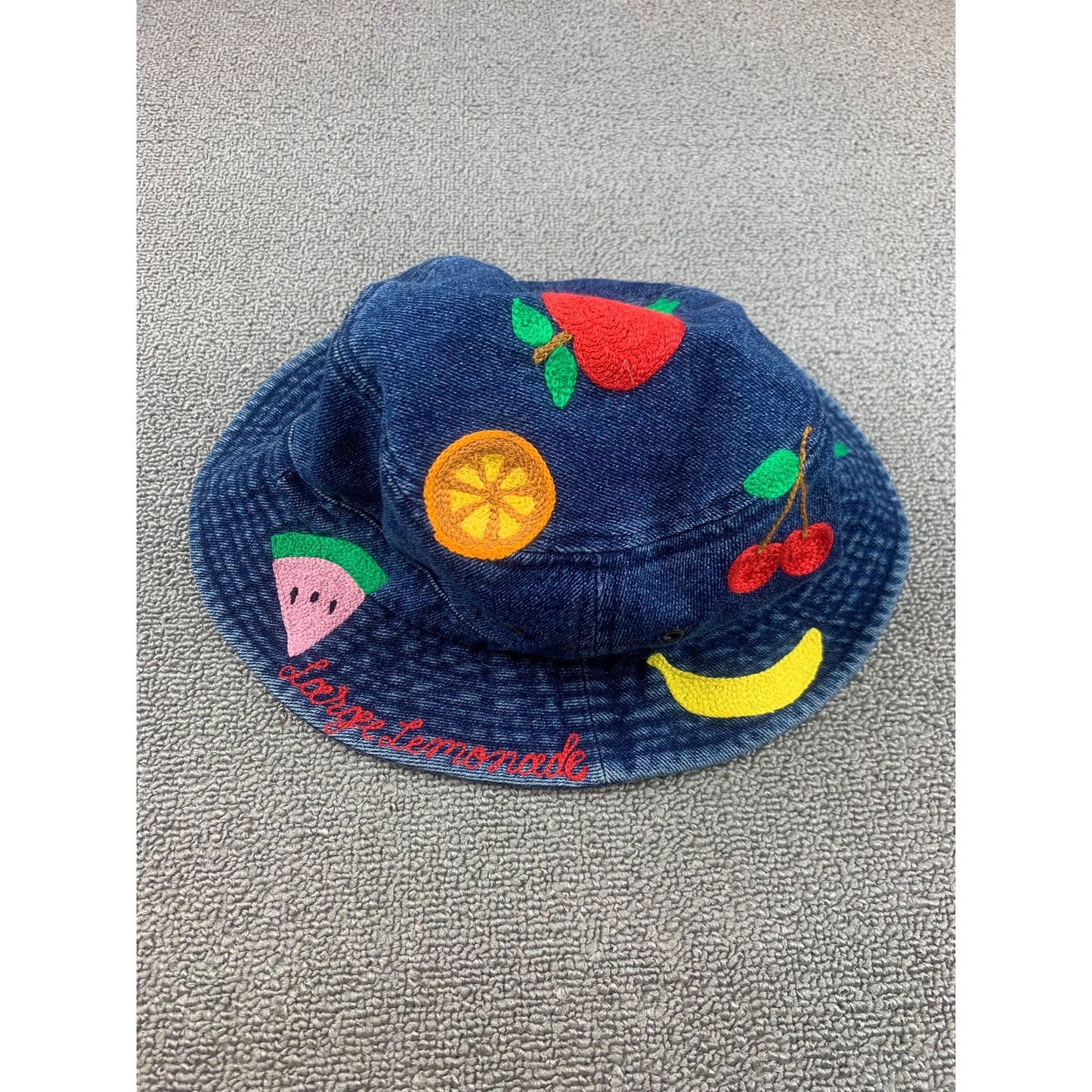 Unbranded One Size Blue Denim Fruit Bucket Hat Casual Retro