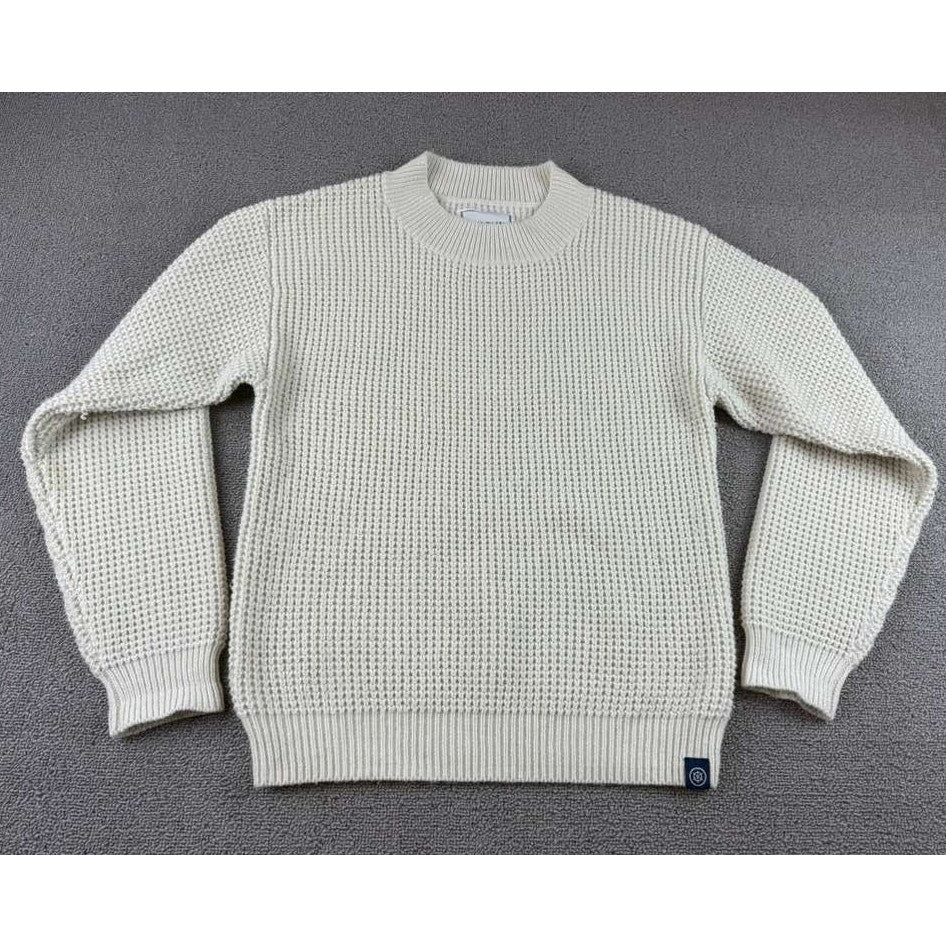 Long Wharf Women's Medium White Montauk SeaWell Crew Fisherman Sweater