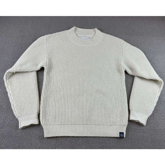 Long Wharf Women's Medium White Montauk SeaWell Crew Fisherman Sweater