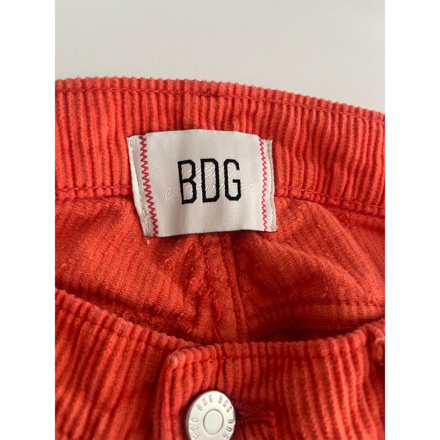 BDG Corduroy Shorts Women 27 Orange Raw Hem High Rise Urban Outfitters