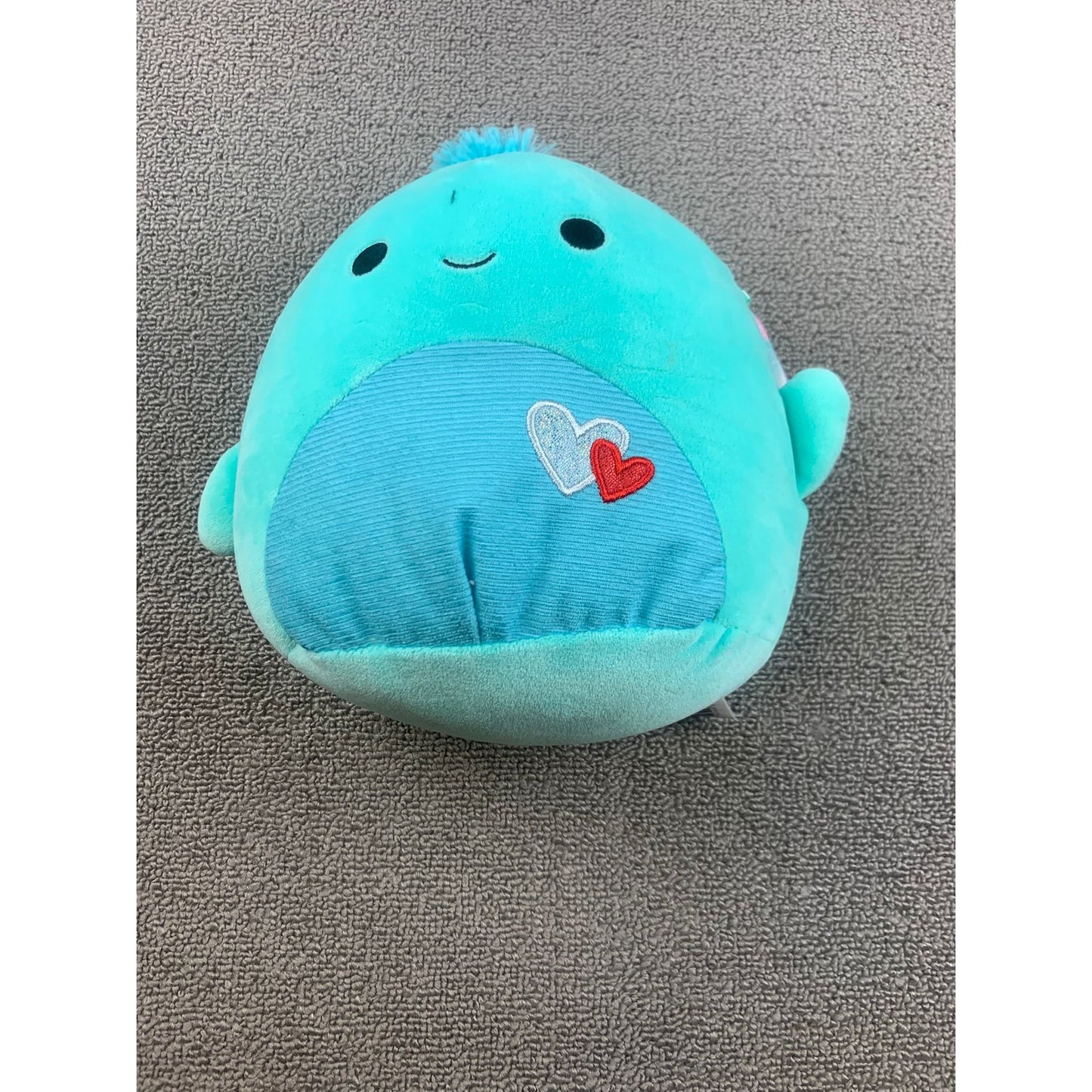 Squishmallows Original Plush Teal Whale Stuffed Animal Ribbed Belly Toy Hearts