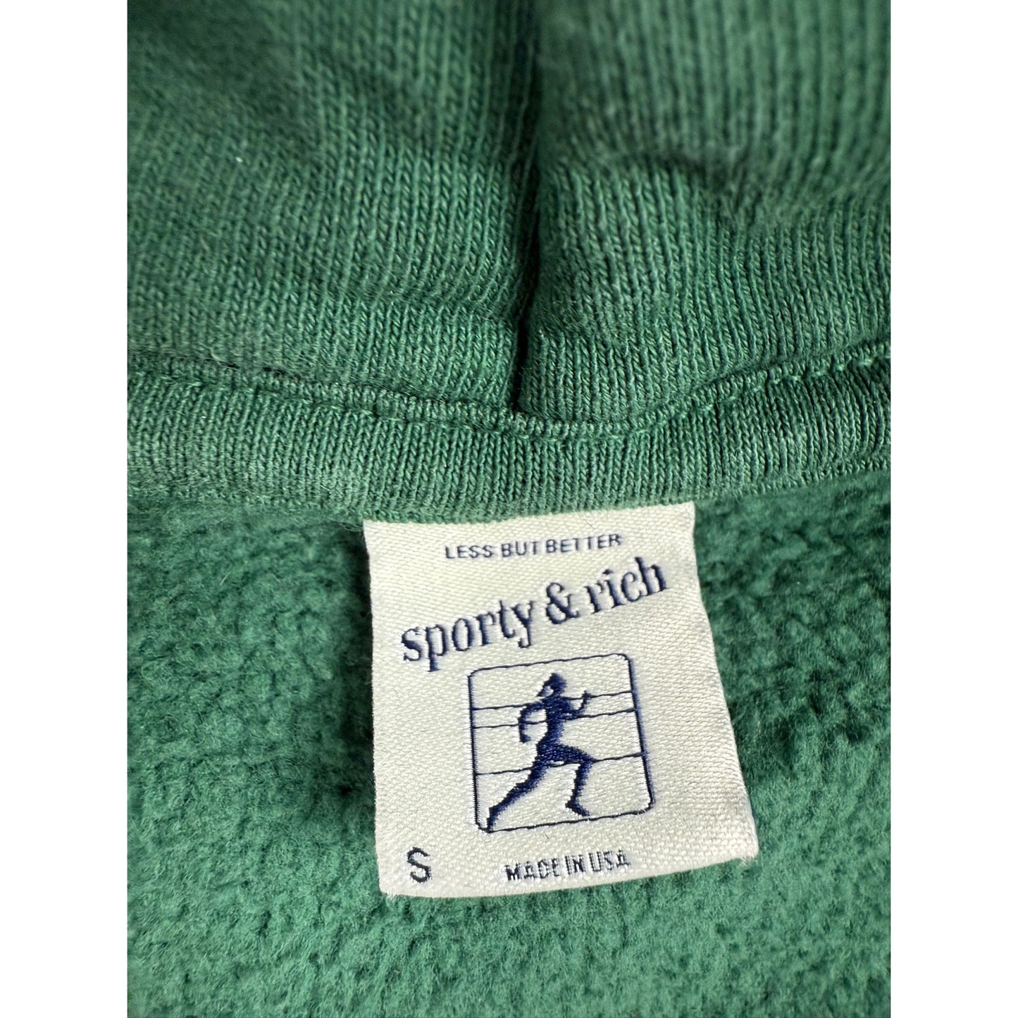 Sporty And Rich Men Small Green Prince Hoodie Pullover With Front Pocket