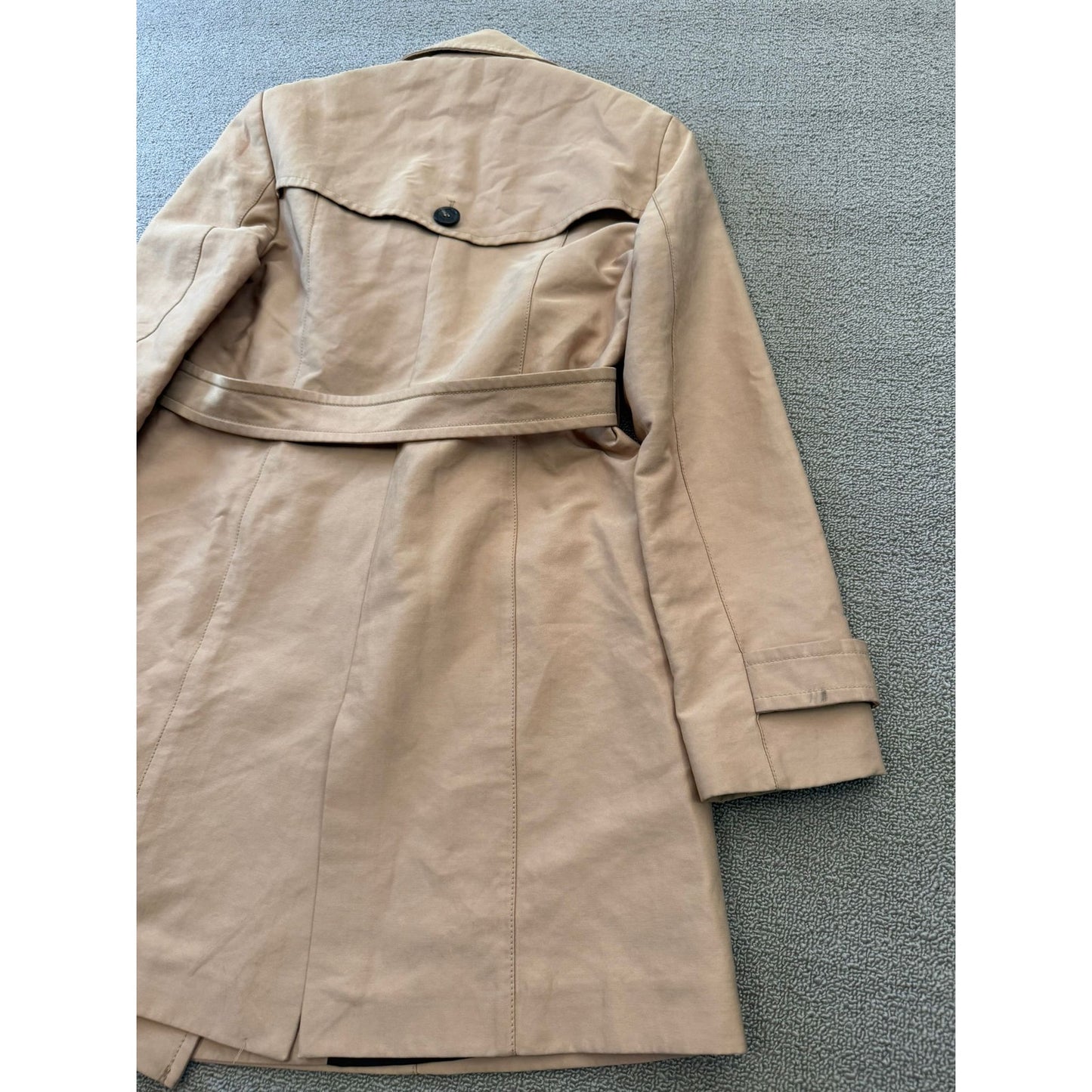 ZARA BASIC Women's Medium Beige Double-Breasted Trench Coat