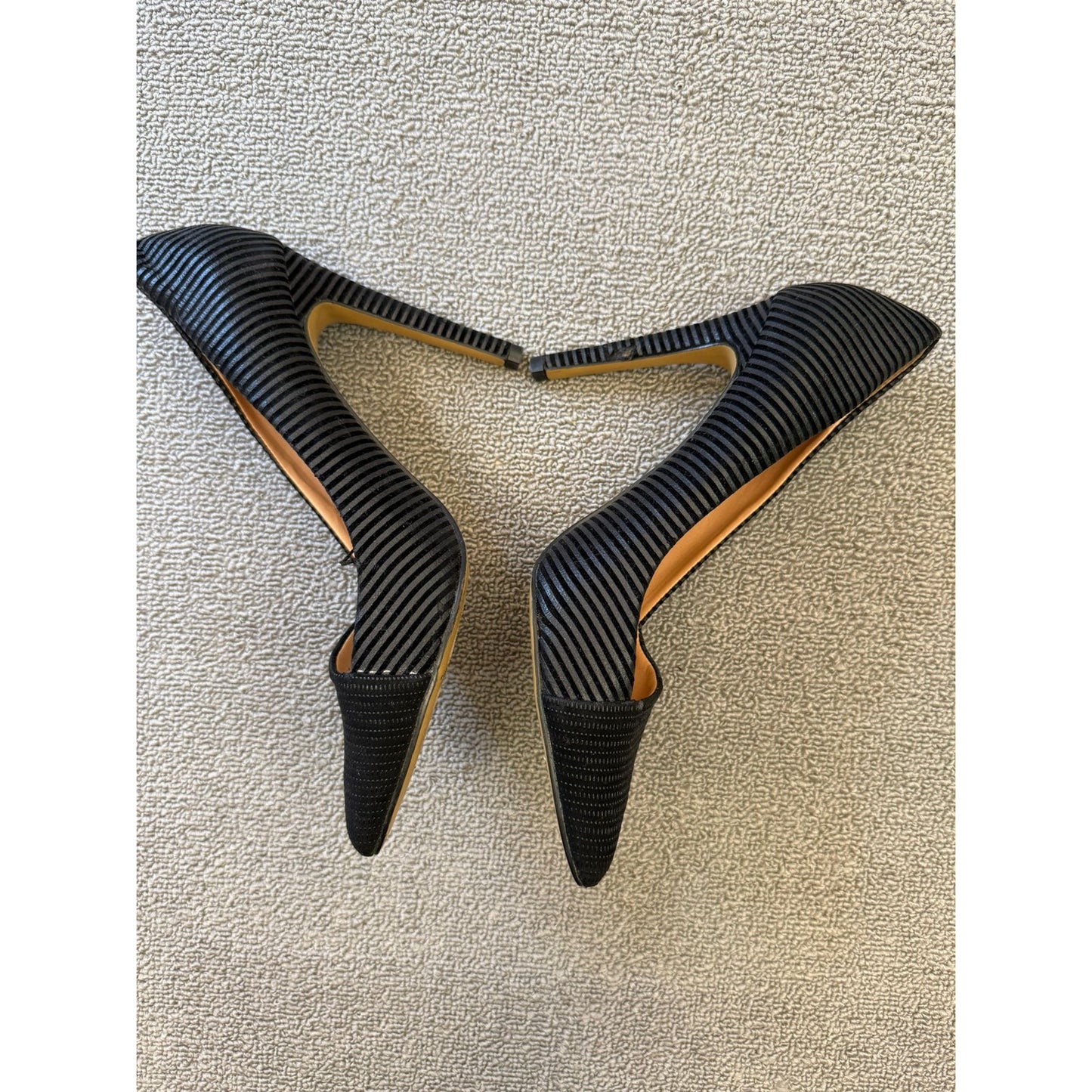 EXPRESS Women's Size 8 Black Ribbed Pointed Toe D'Orsay Stiletto Heels