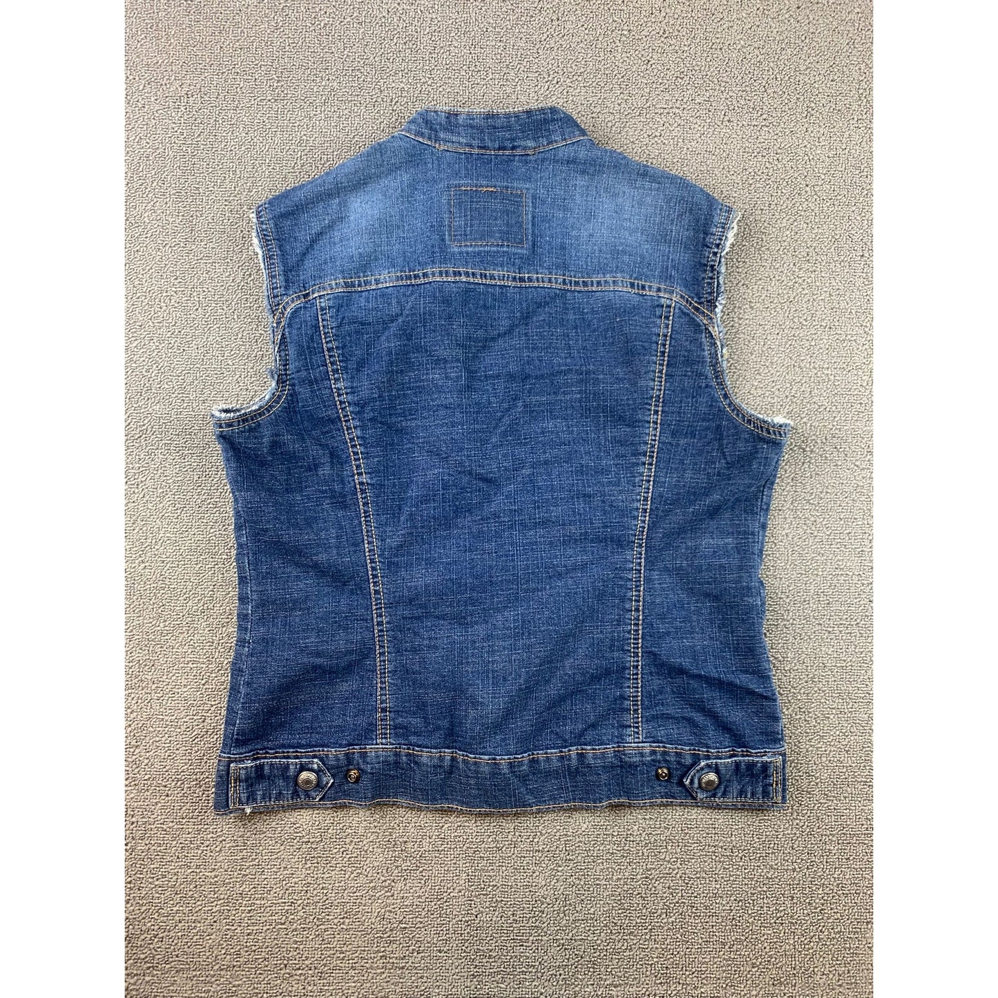 Levi's Easy Ryder Jacket Size M Blue Wash Trucker Denim Vest DIY Cut Off Sleeve