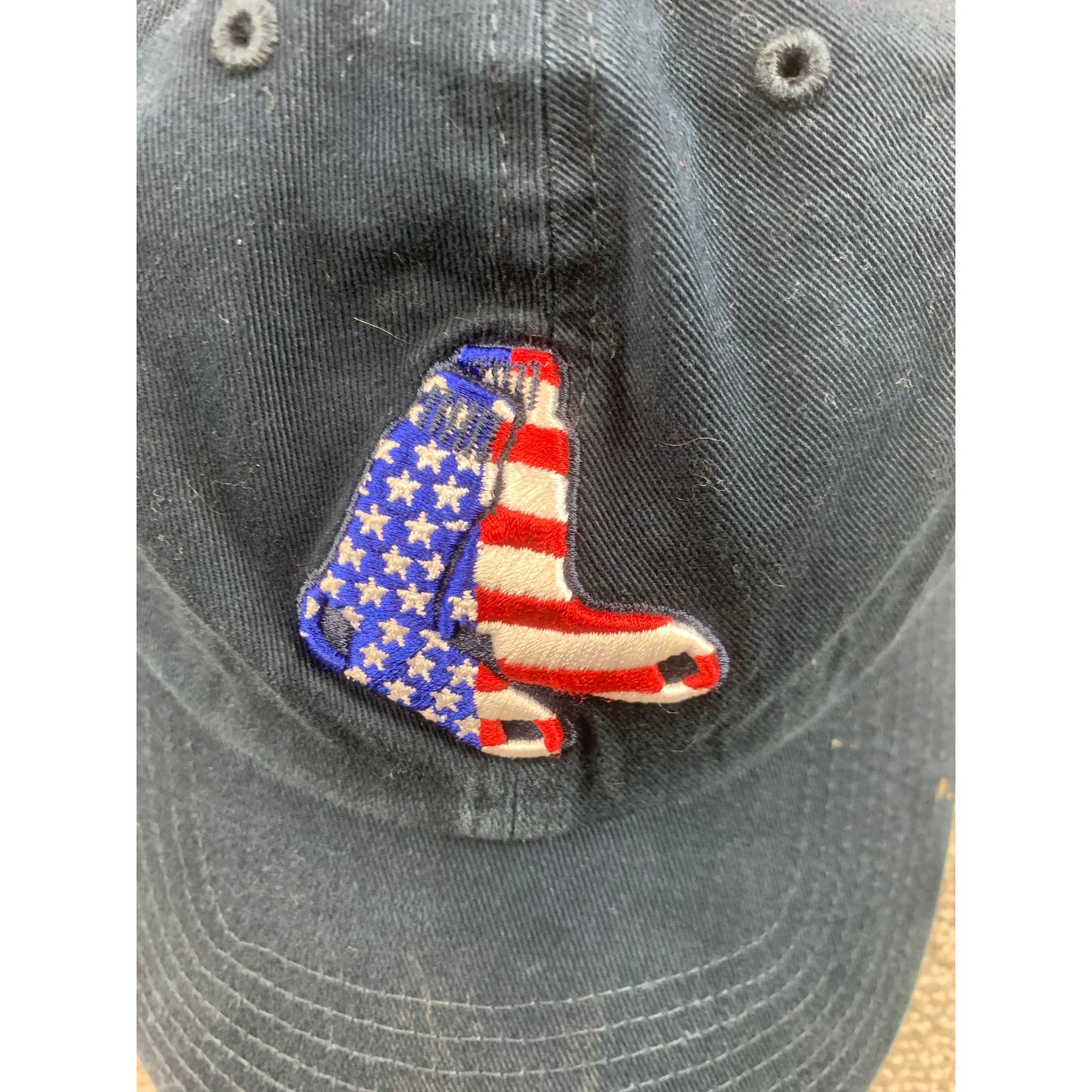 47 Brand Boston Red Sox Hat Men OSFA Navy American Flag Logo Adjustable Dad Cap