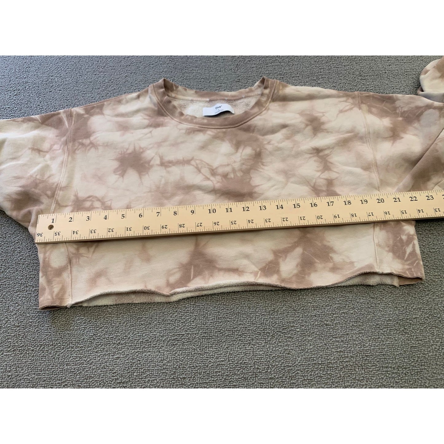 TNA Women Size 1 Brown Tie Dye Cropped Crewneck Sweatshirt