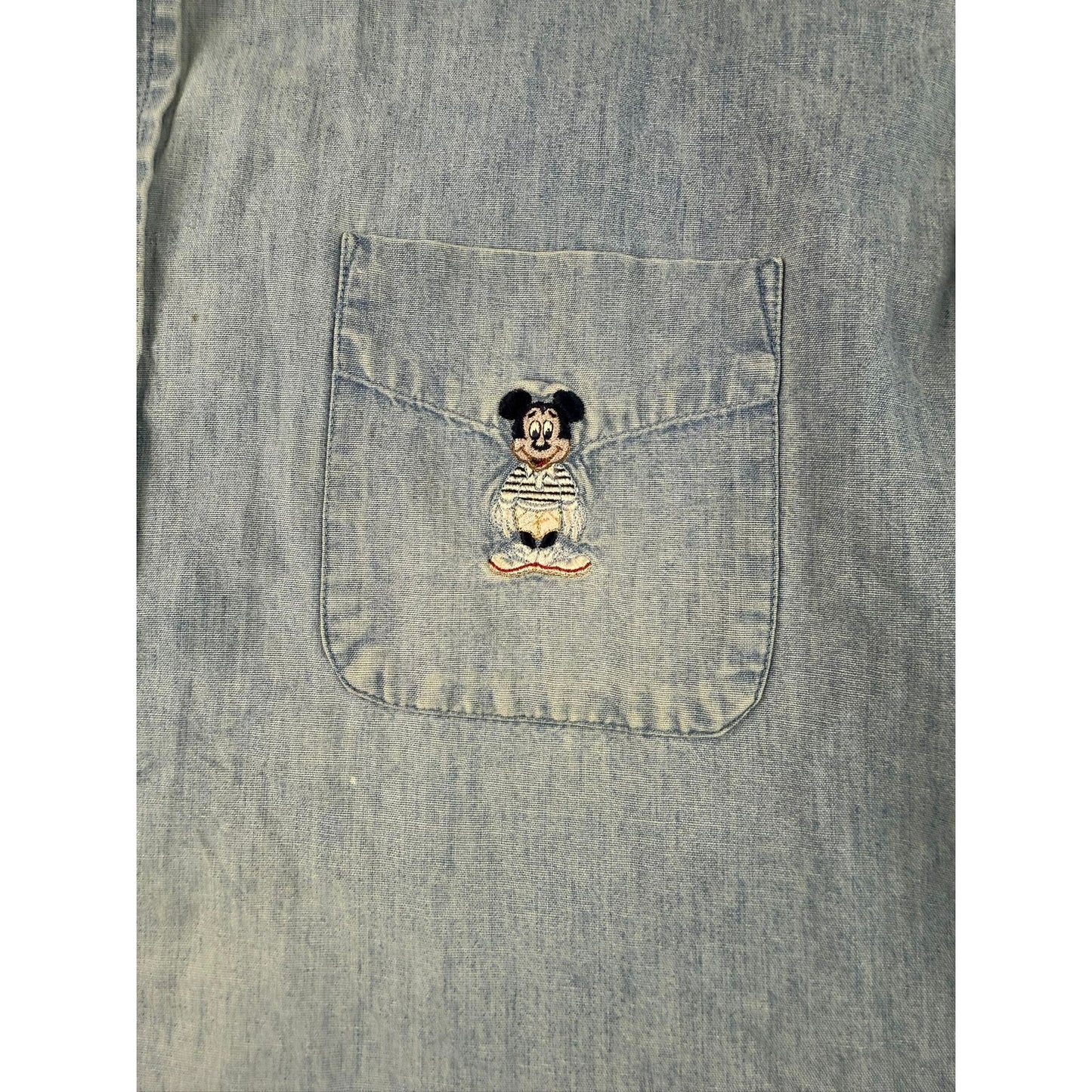 Disney Shirt Mens Large Mickey Mouse Back Graphic Embroidered Donaldson Cup