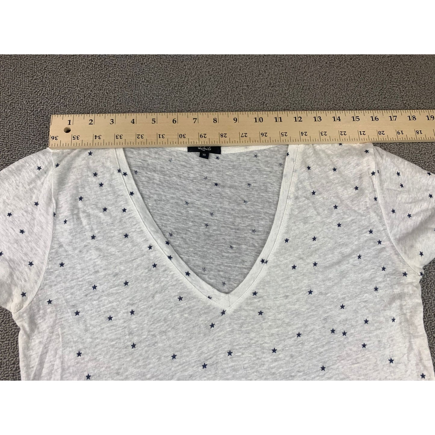 Rails Women Extra Small White Black Star Print V-neck T-shirt