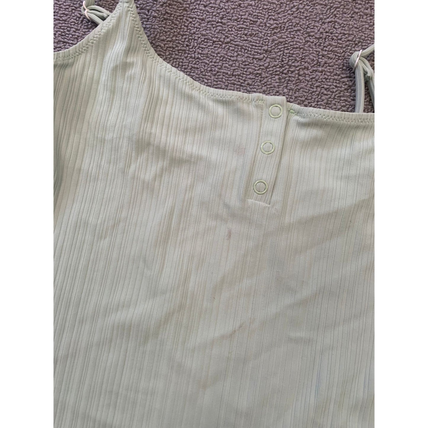 Onia Women Small Ribbed Green Bodysuit Light Weight Minimalist