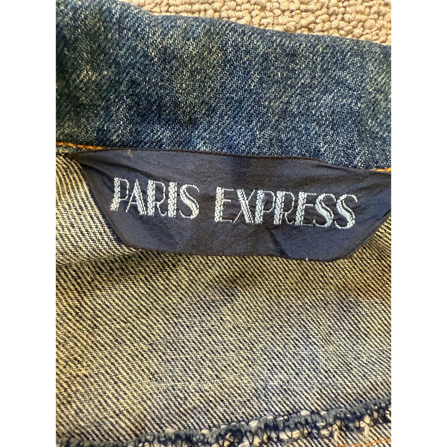 PARIS EXPRESS Fringe Denim Jacket Western Boho Style Outerwear Vintage