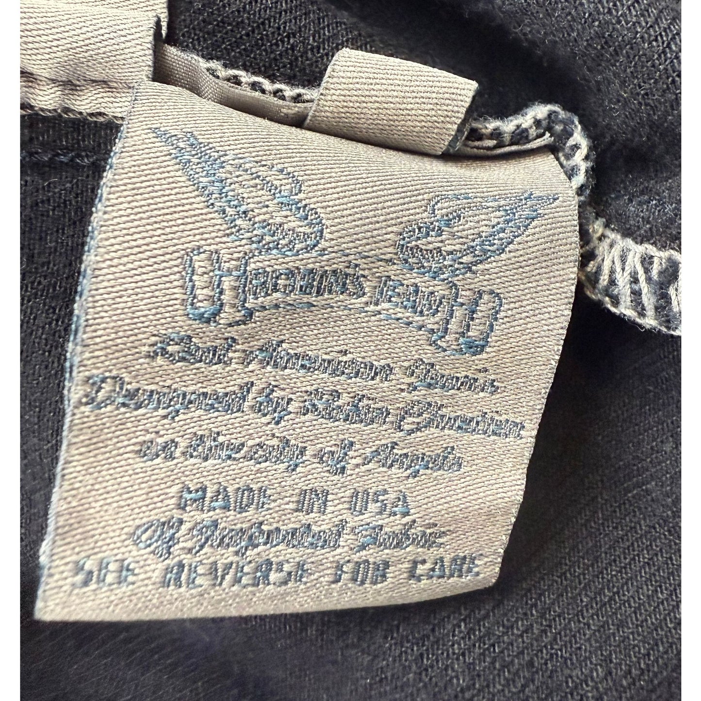 Robin’s Jean XL Denim Vest Distressed Wings Embroidery USA Rhinestone Collar