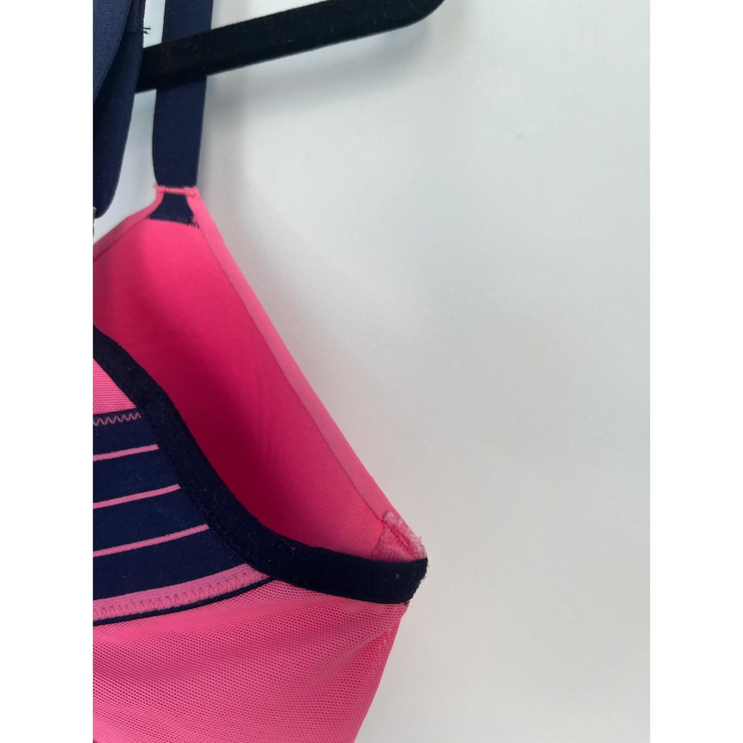 Spanx Bralette Women S Pink Navy Striped Wireless Padded Stretch Bra