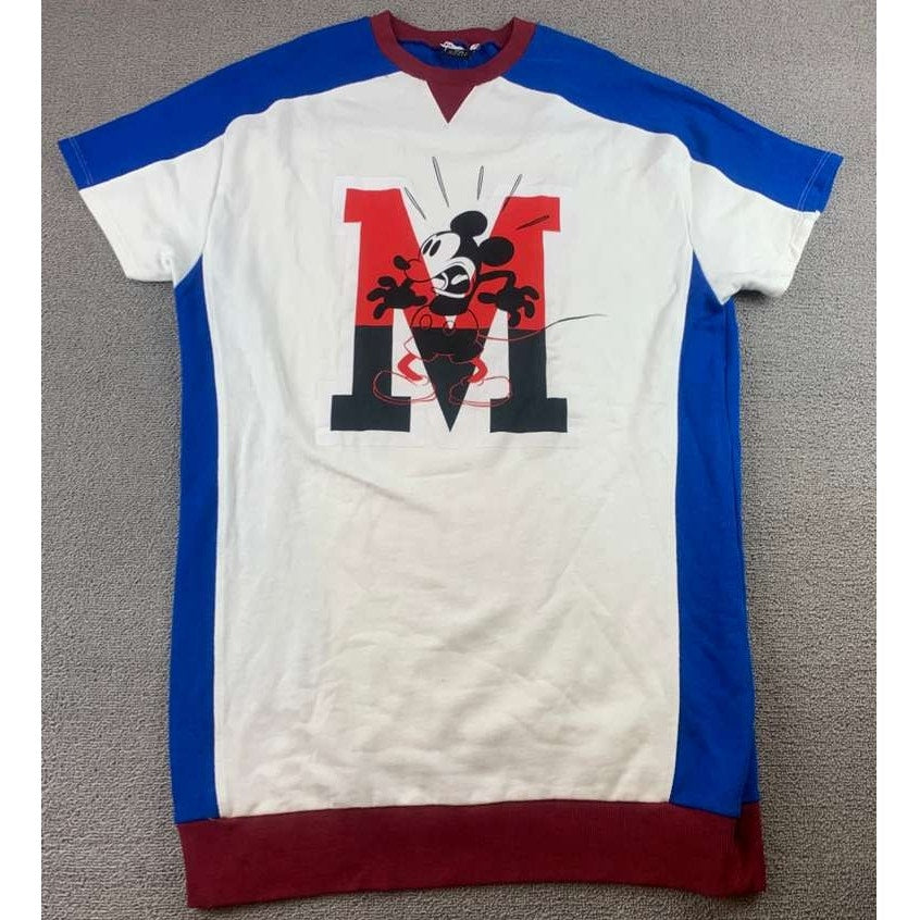 Zara Disney T Dress Women's M Multi Mickey Mouse Graphic Colorblock Short Sleeve