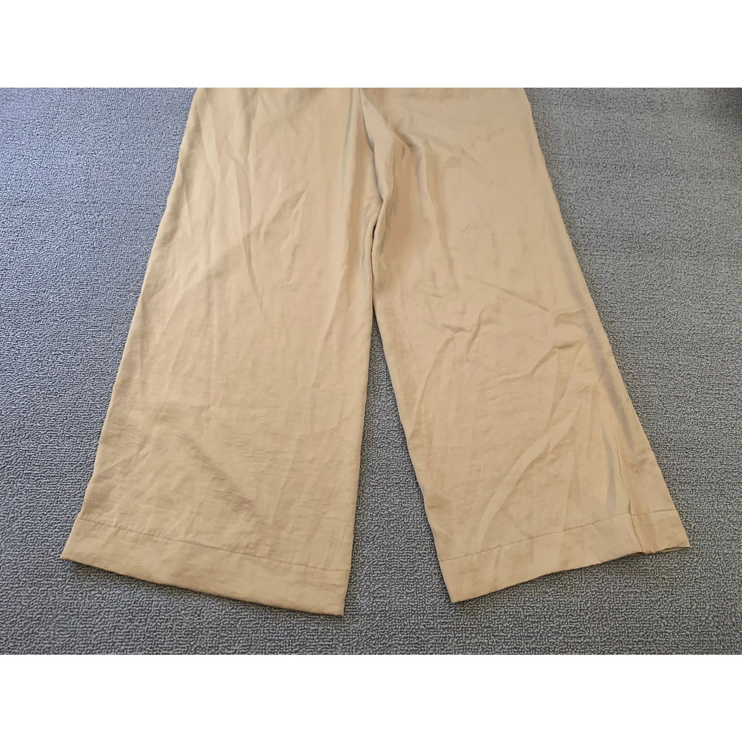 Lauren Ralph Lauren Women's 4P Tan Petite Wide Leg Drawstring Pants