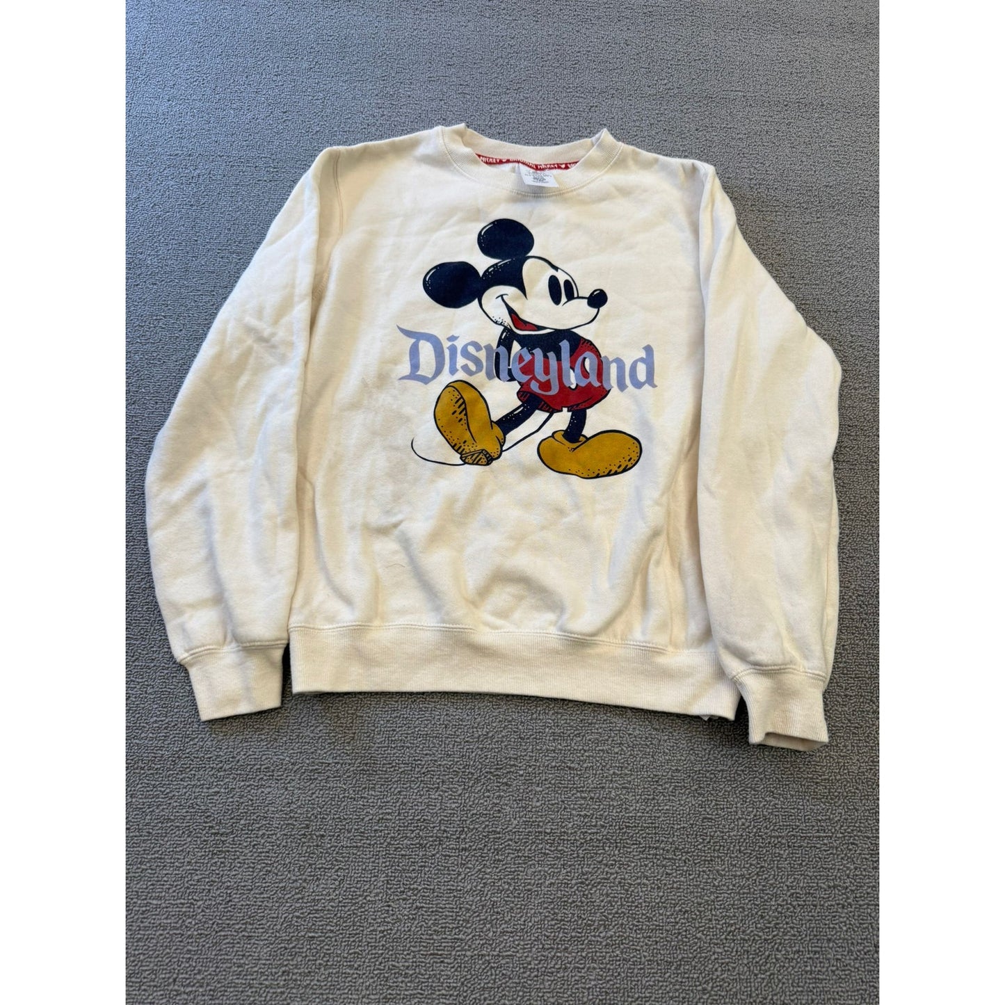 Disney Women Extra Small Disneyland Mickey Mouse White Pullover Sweatshirt