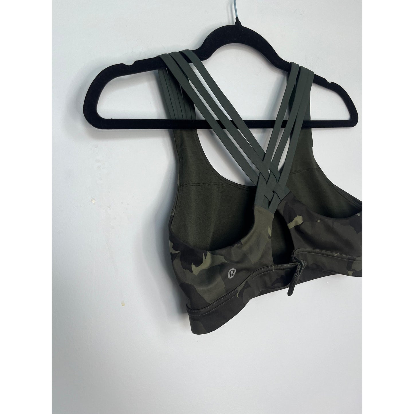 Alo Yoga Crossback Camo Sports Bra Women One Size Strappy Activewear Gym Top