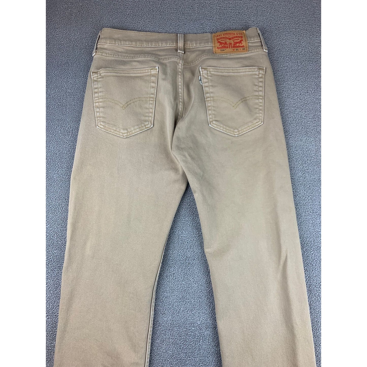 Levi's Men's 31x32 514 Straight Fit Beige Chino Khaki Jeans