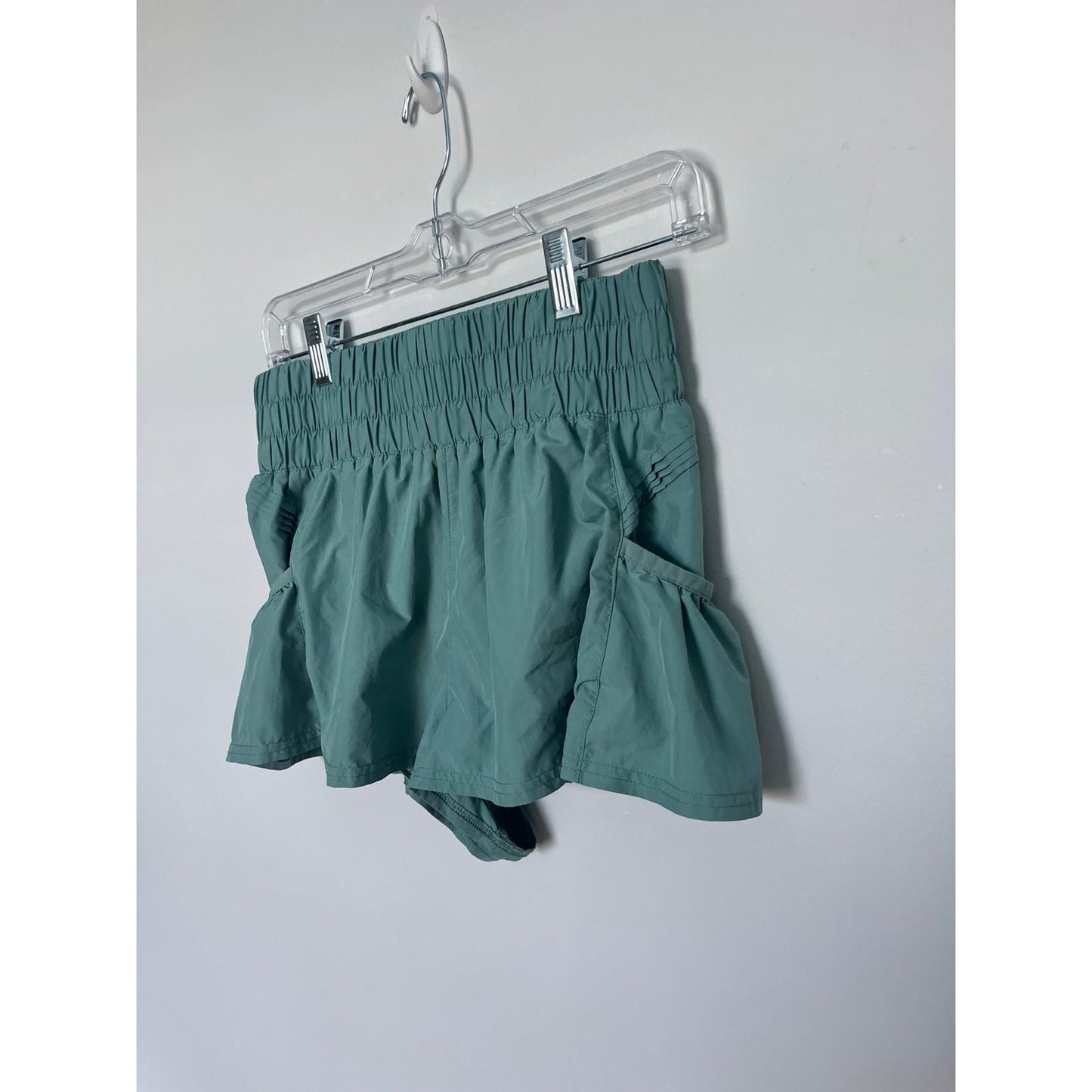 FP Movement Way Home Shorts Women S Smocked Waist Activewear Teal Blue