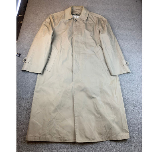 Vintage London Fog Men's Size 36 Regular Beige Full Length Trench Rain Coat