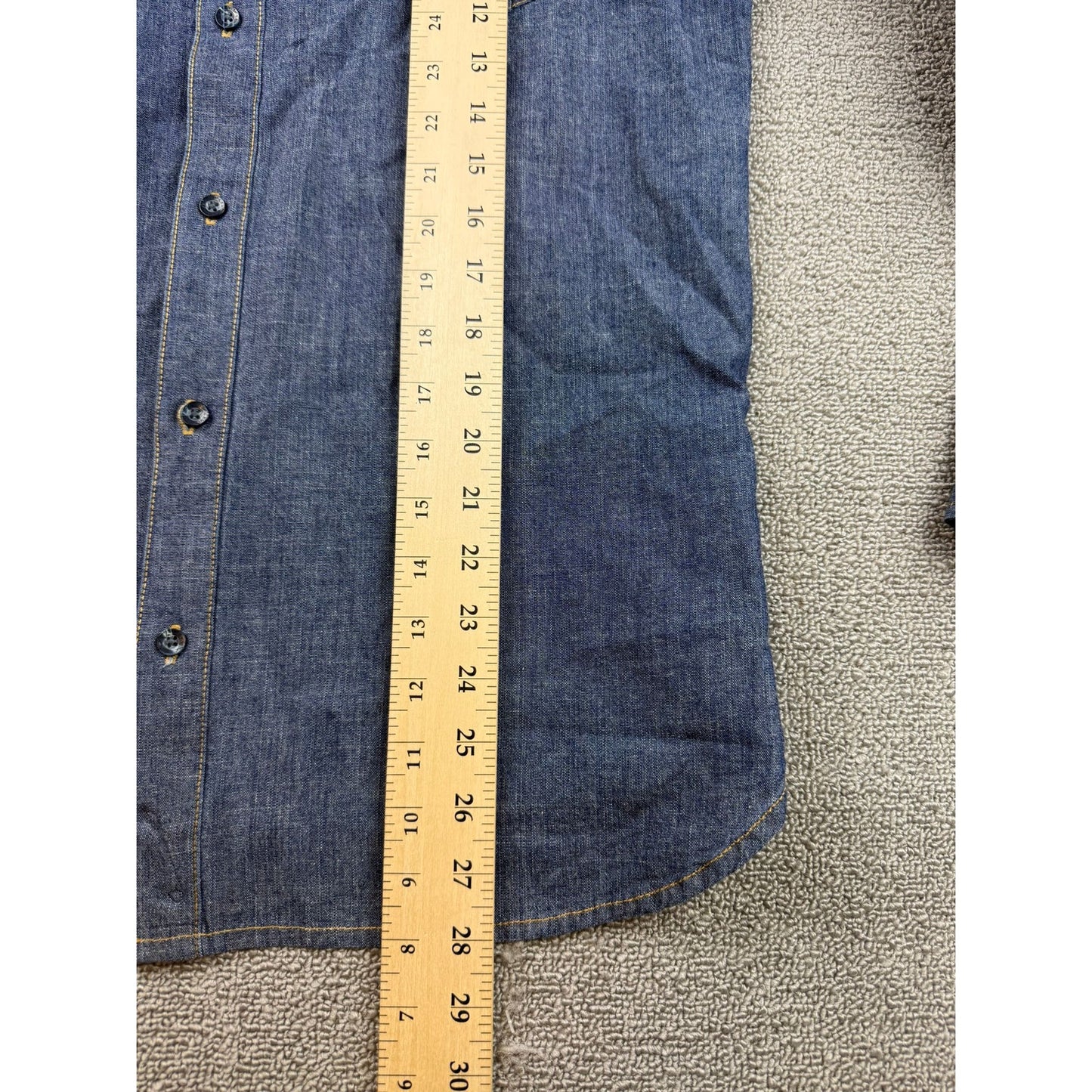 Vintage Levi's Men's Small Blue Denim Western Long Sleeve Button Down Shirt