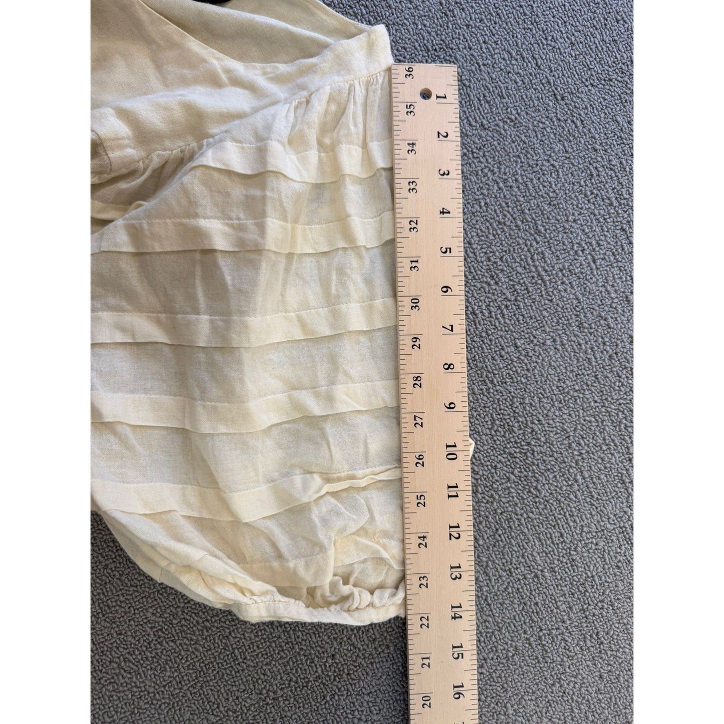 Etoile Isabel Marant Women's Size 1Cream Cotton Blend Ruffle Puff Sleeve Top