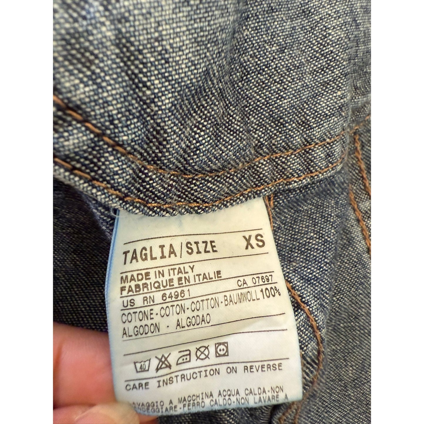Sisley Blue Studded Denim Jean Jacket Women XS
