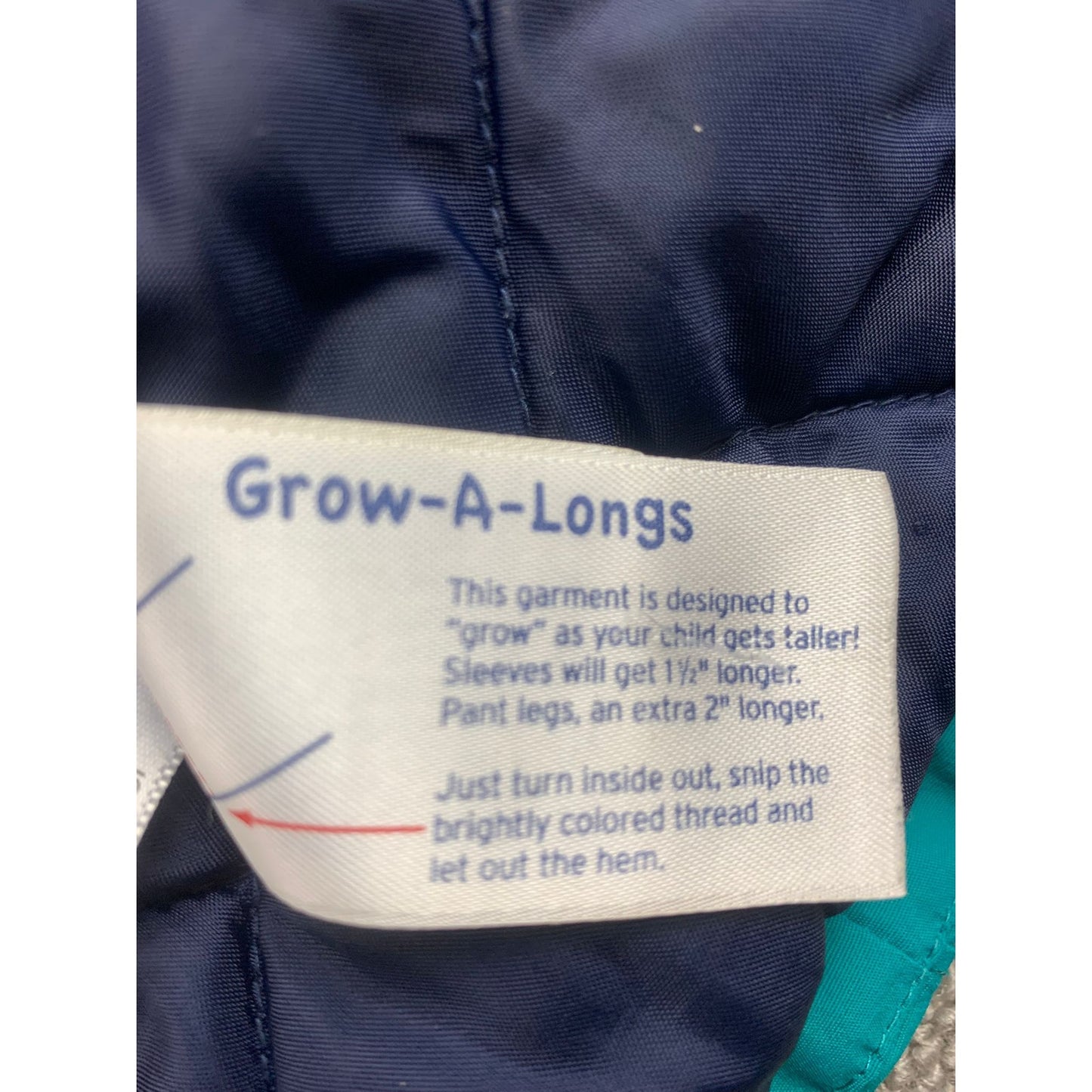 Lands' End Boy's Large 14-16 Orange Blue Teal Waterproof Hooded Parka Jacket