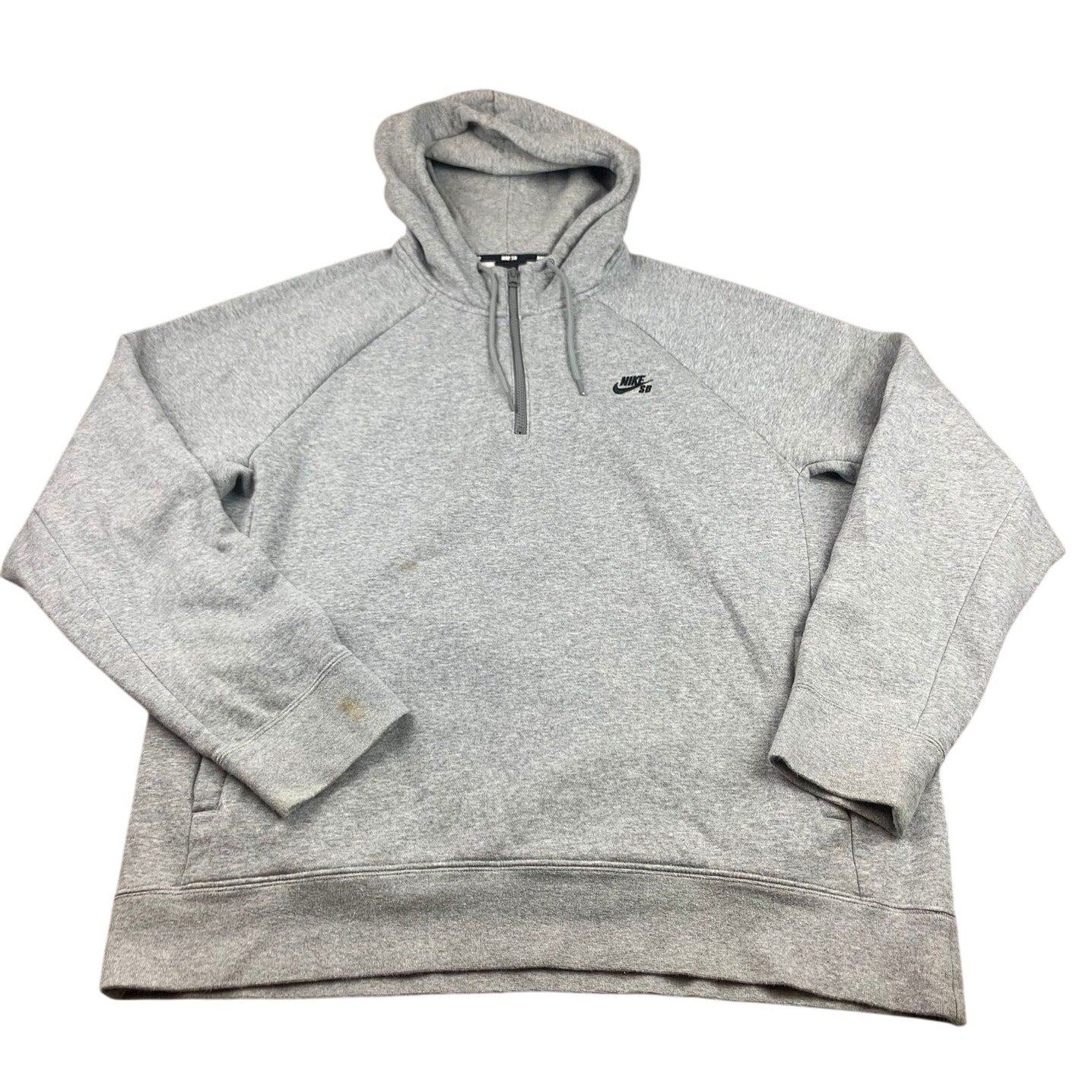 Nike SB Hoodie Icon Gray Quarter Zip Swoosh Logo Sweatshirt Men's XL