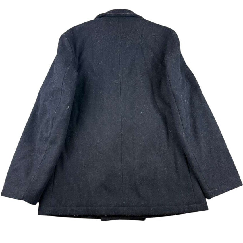 VTG J. Crew Dayswatter Navy Medium Double Breasted Military Peacoat 100% Wool