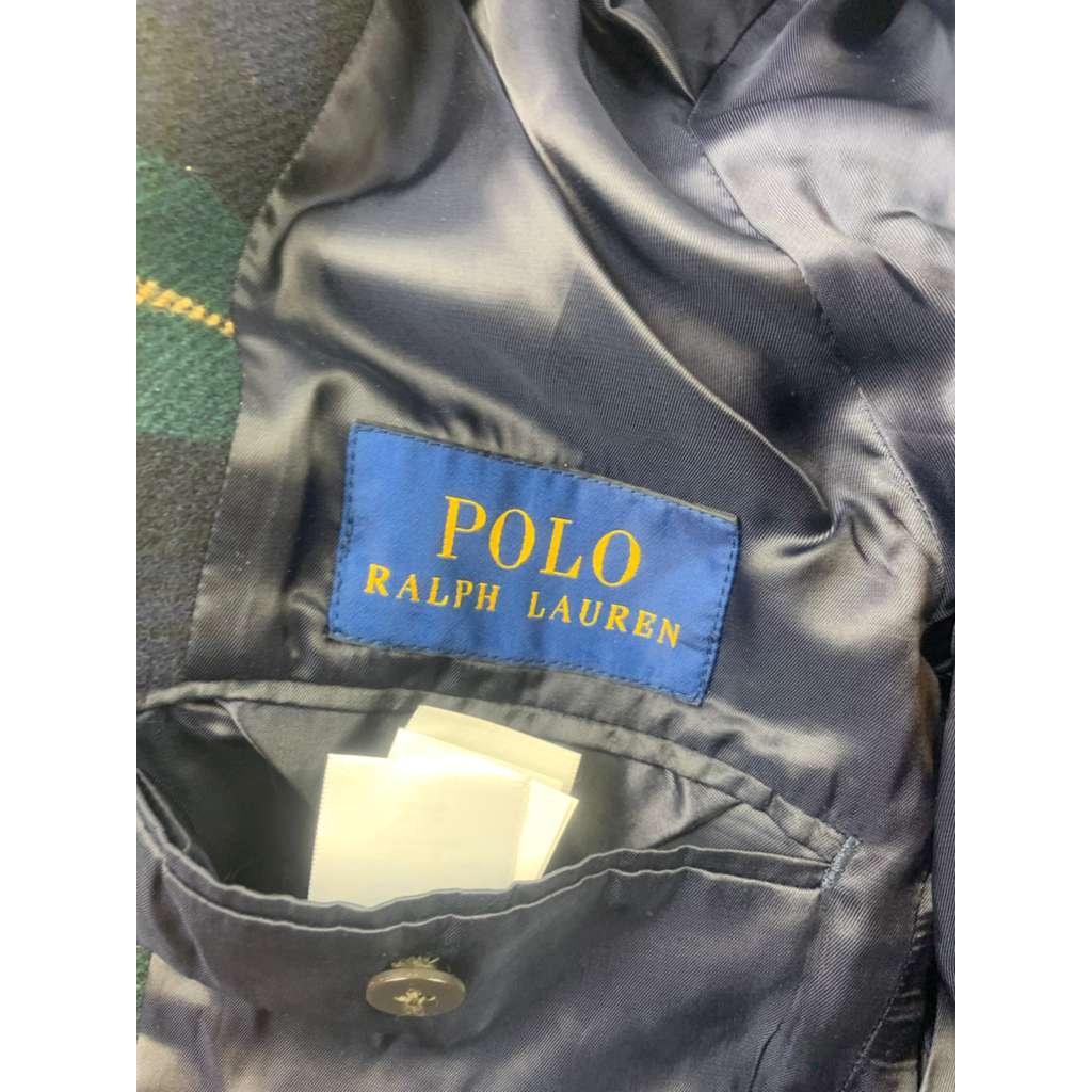 Polo Ralph Lauren Men 40R Tartan Plaid Wool Blend Blazer Sport Coat