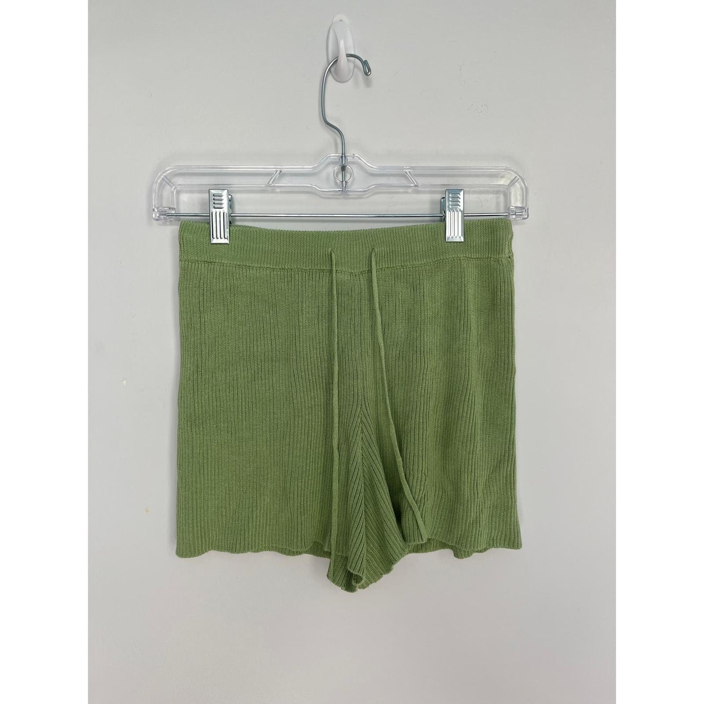Callahan Knitwear Two Piece Set Women S Ribbed Green Button Top Shorts