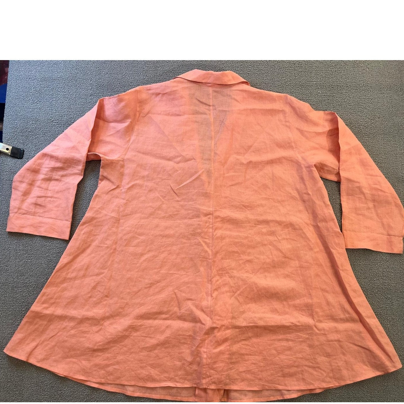 Salvatore Ferragamo Womens Linen Salmon Peach Button Jacket/Shirt