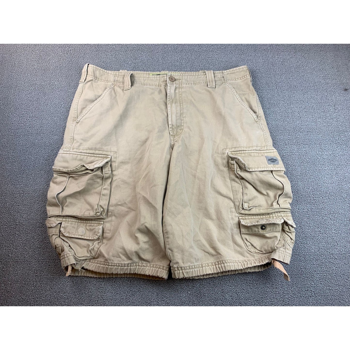 Y2K Lee Dungarees Men's Size 34 Cargo Shorts Beige Work Outdoors HIking