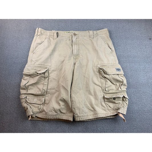 Y2K Lee Dungarees Men's Size 34 Cargo Shorts Beige Work Outdoors HIking