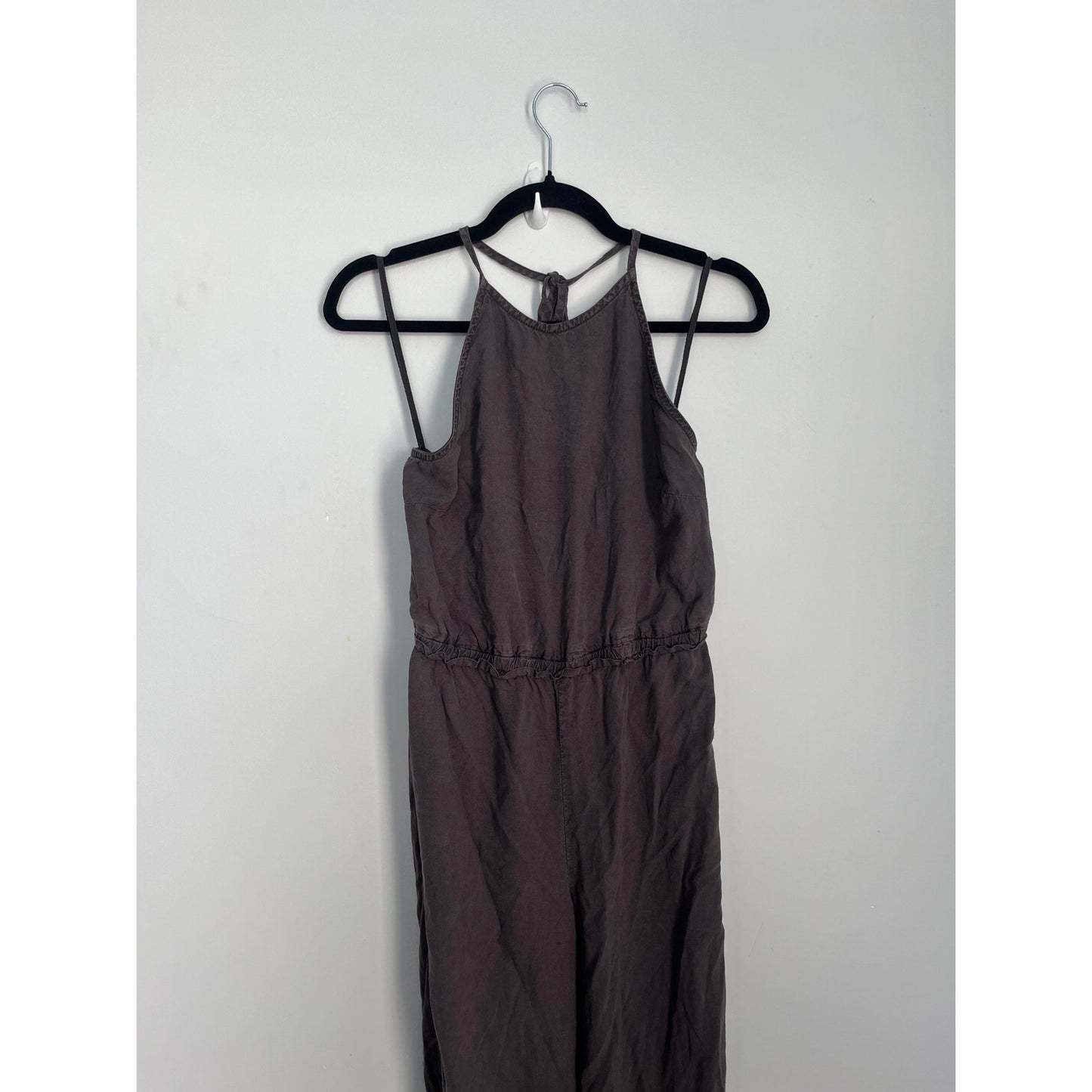 Bella Dahl Jumpsuit Women Small Gray Smocked Waist Sleeveless Wide Leg