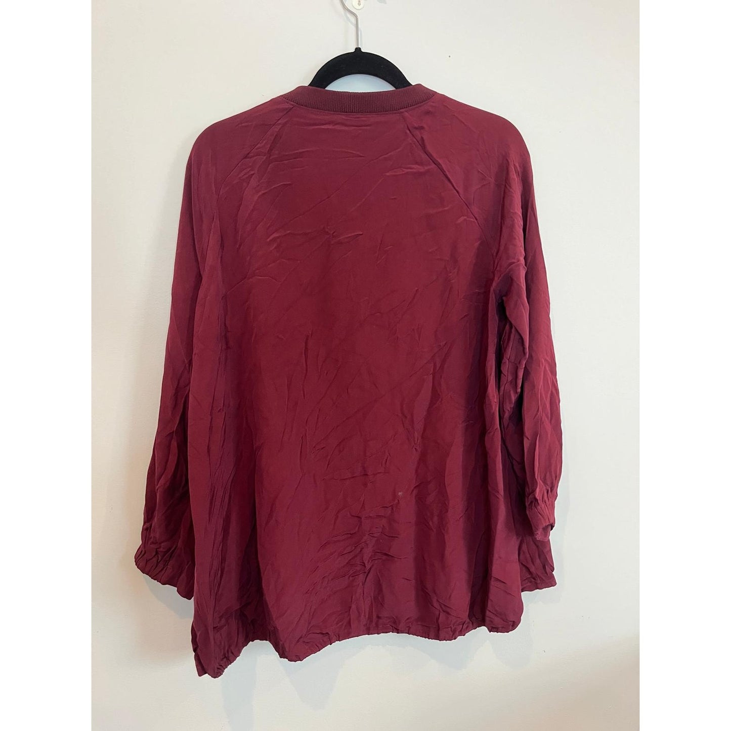 Tibi Blouse Women XS Burgundy Long Sleeve Lightweight Top