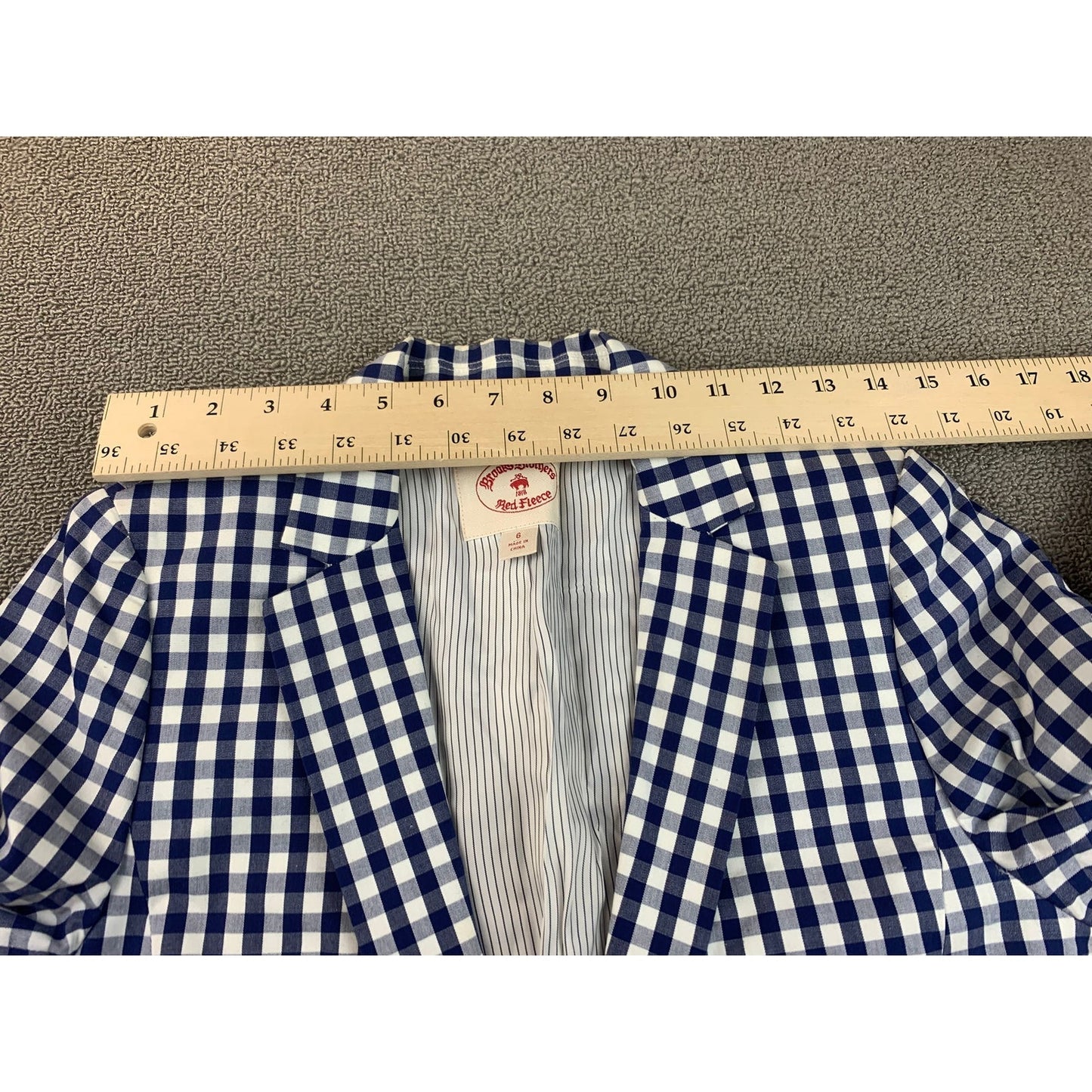 Brooks Brothers Women's 6 Blue White Checkered Pattern Blazer Preppy