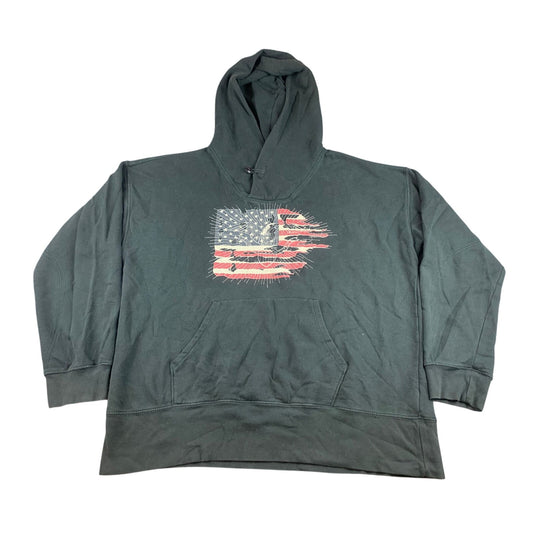 Vintage 90's Denim & Supply Ralph Lauren Men's XXL Graphic Grey Hoodie
