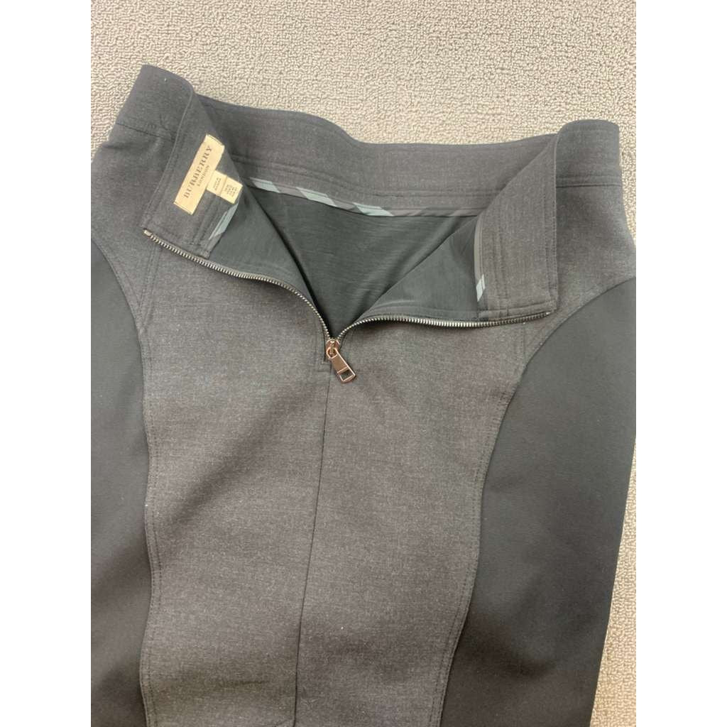 Burberry London Women US 12 Colorblock Black Gray Pencil Skirt Career