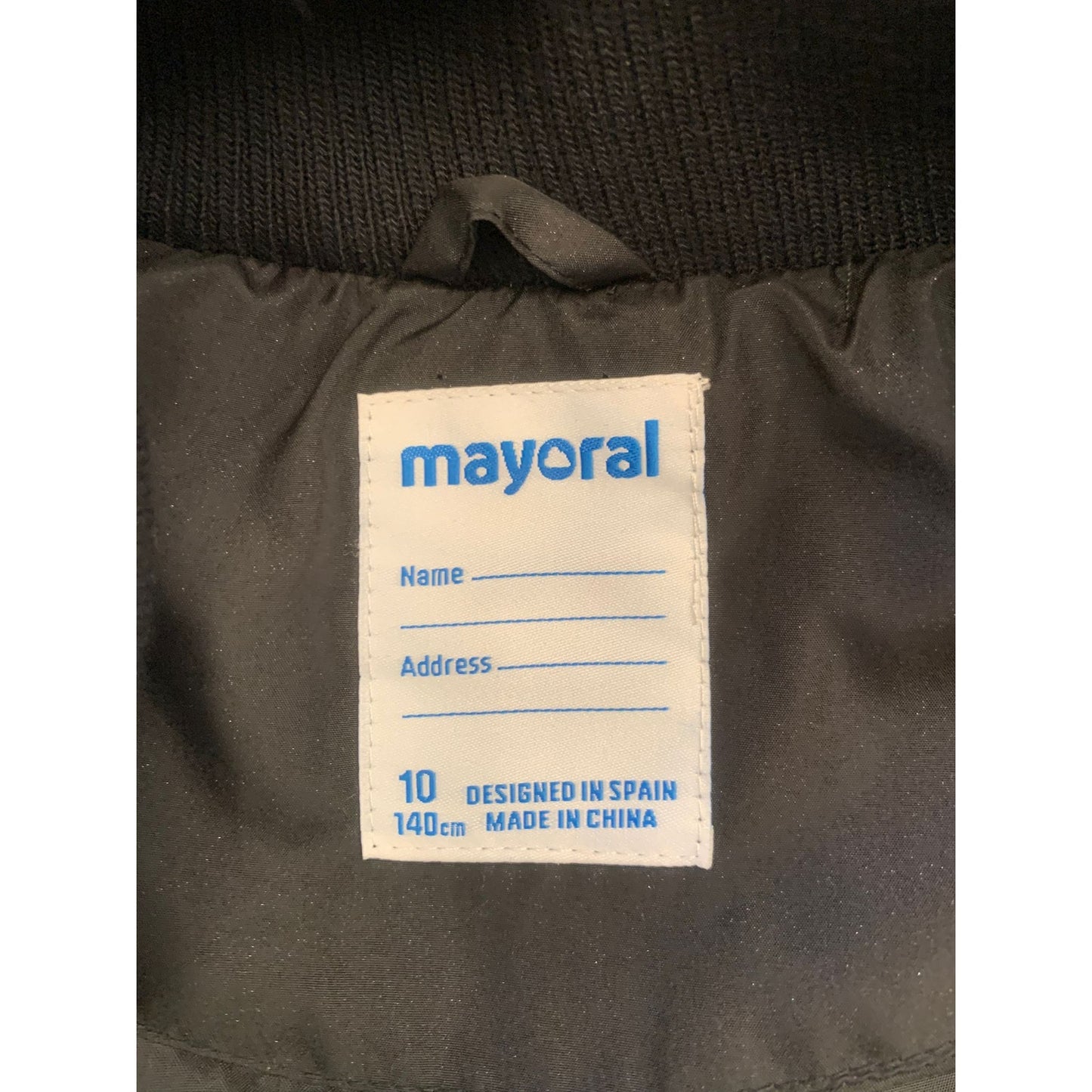 Mayoral Girl's Size 10 Black Hooded Puffer Jacket With Faux Fur